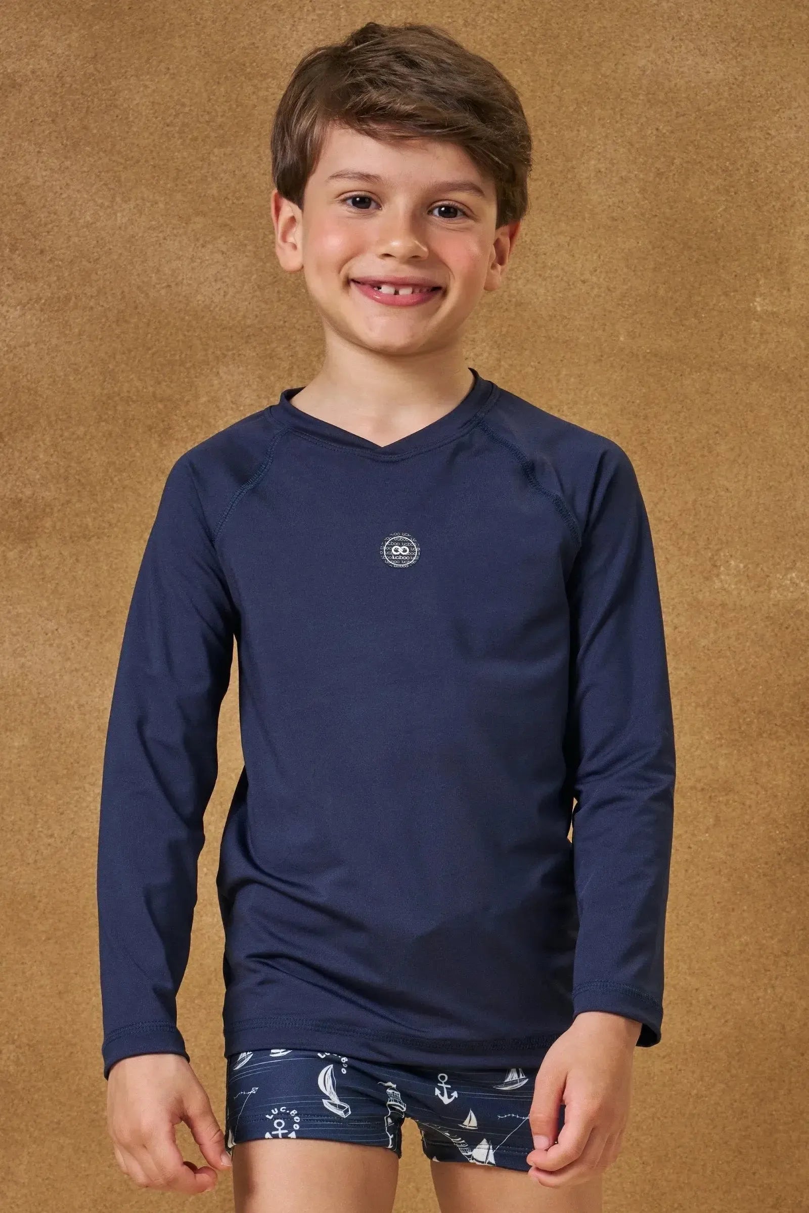 Camiseta em Malha UV Dry com Proteção UV50+ 96098 LucBoo Infantil Menino