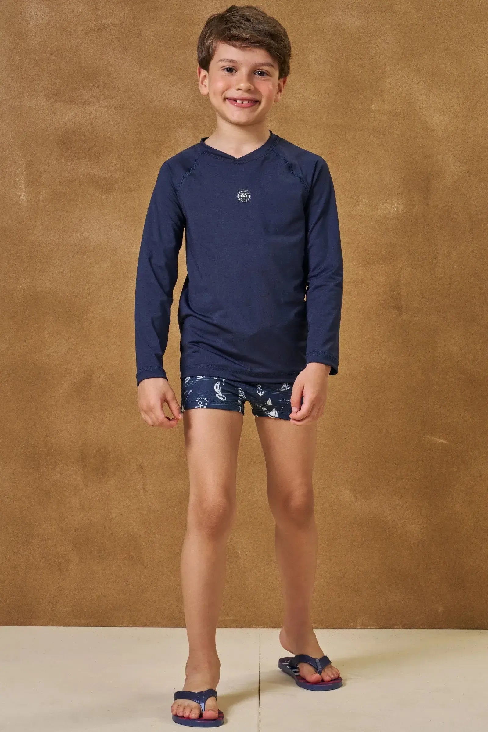Camiseta em Malha UV Dry com Proteção UV50+ 96098 LucBoo Infantil Menino