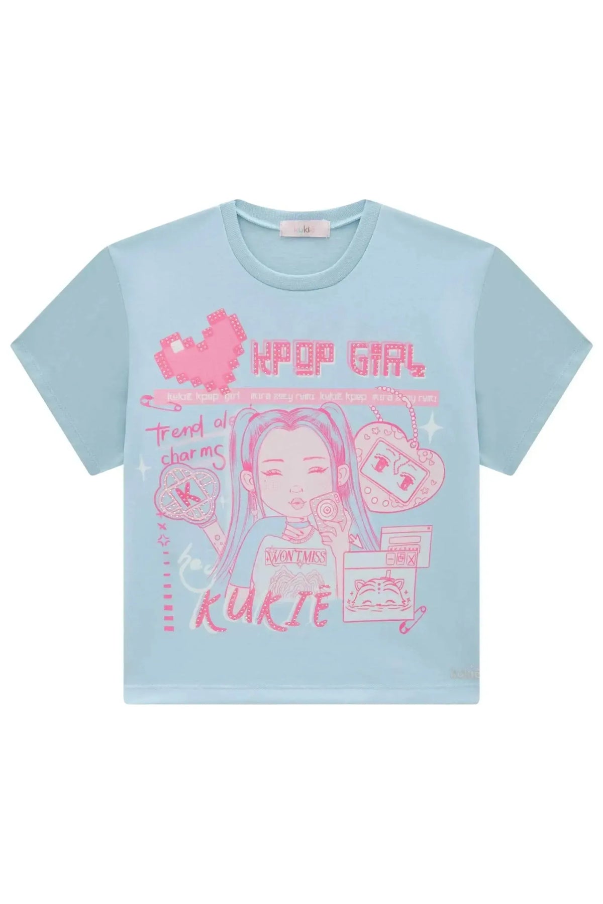 Camiseta em Meia Malha 98788 Kukiê Infantil Menina