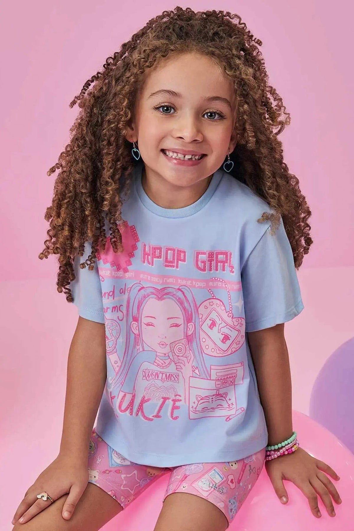 Camiseta em Meia Malha 98788 Kukiê Infantil Menina