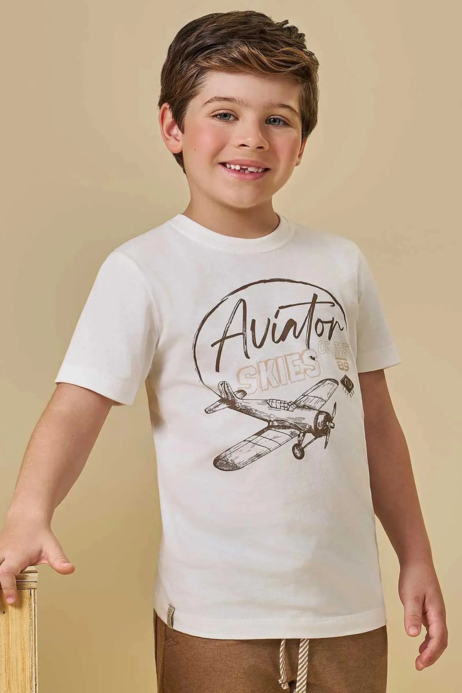 Camiseta em Meia Malha 94560 LucBoo Infantil Menino