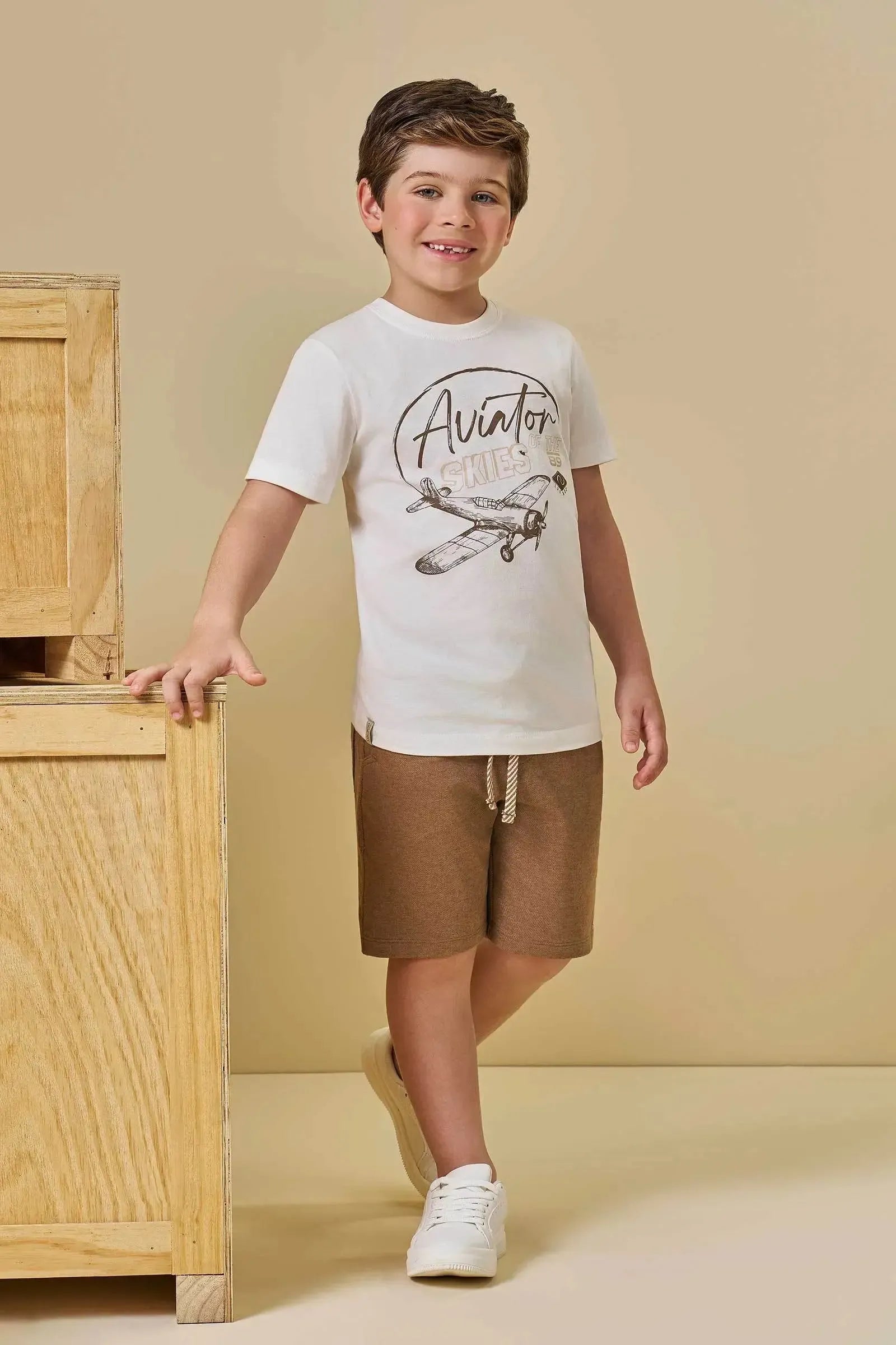 Camiseta em Meia Malha 94560 LucBoo Infantil Menino