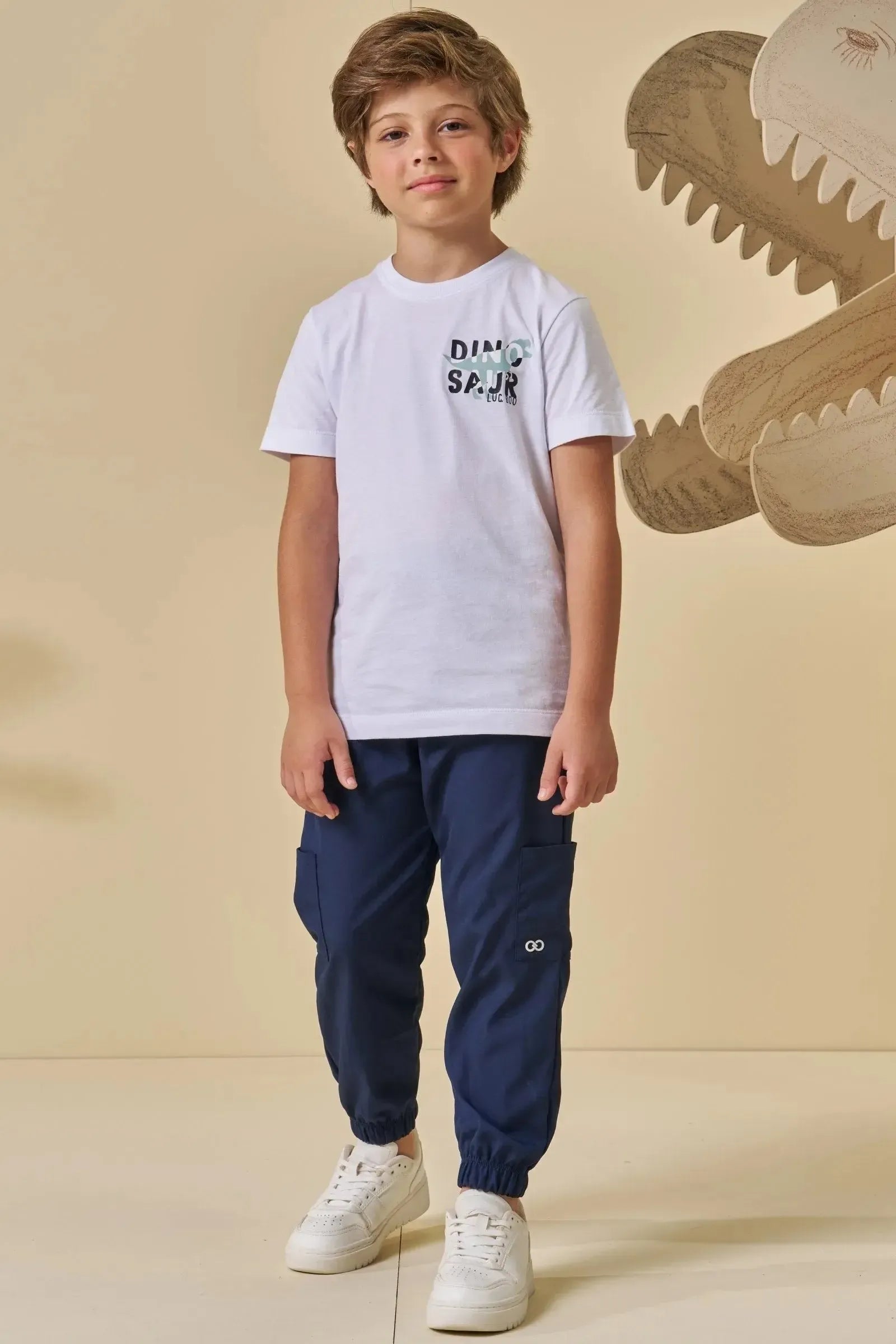 Camiseta em Meia Malha 94774 LucBoo Infantil Menino