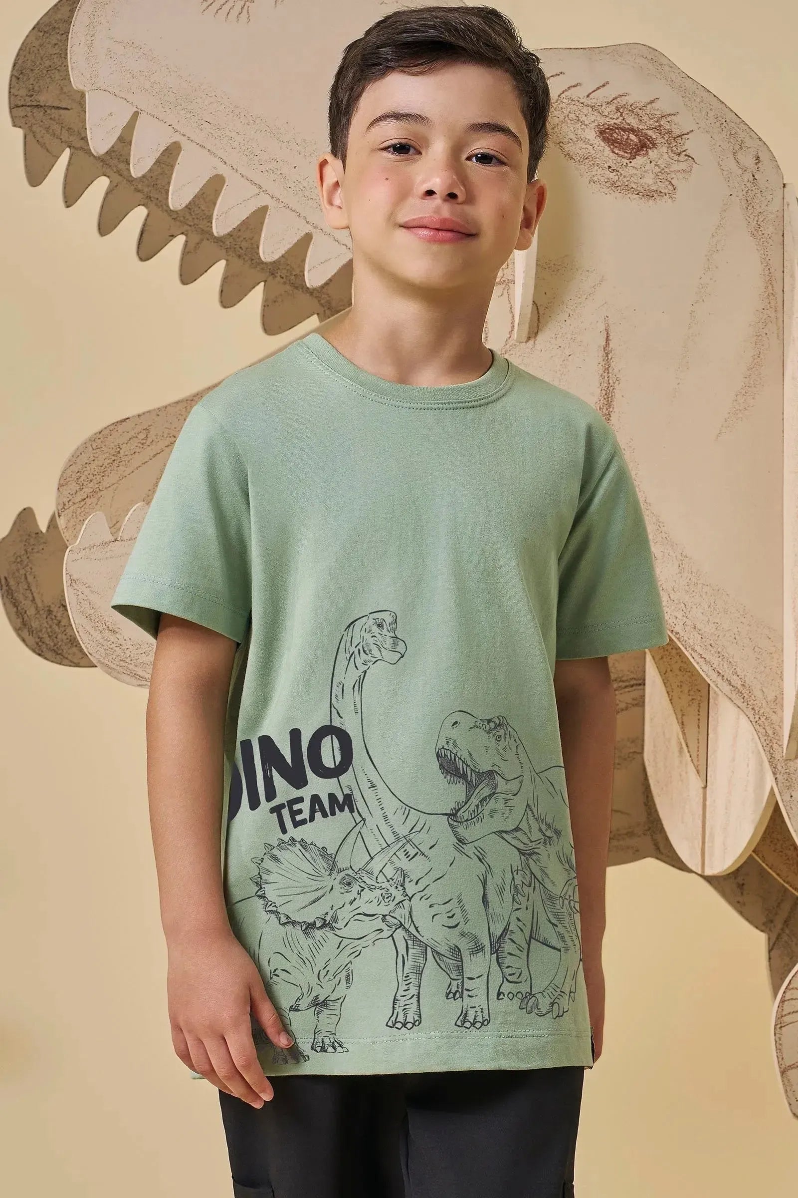 Camiseta em Meia Malha 94780 LucBoo Infantil Menino