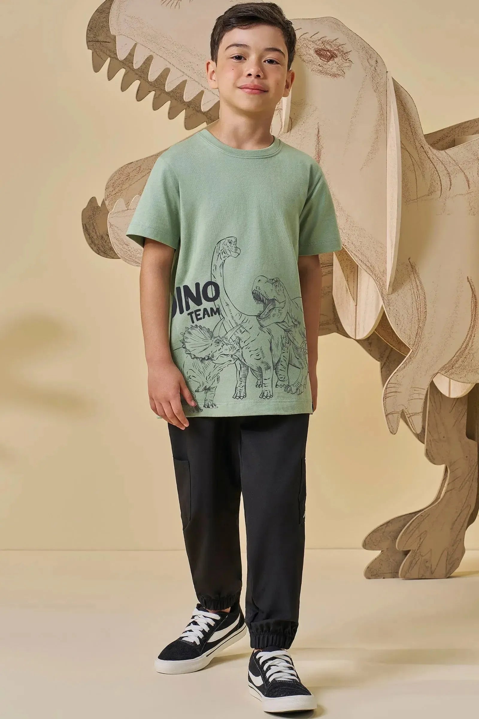 Camiseta em Meia Malha 94780 LucBoo Infantil Menino