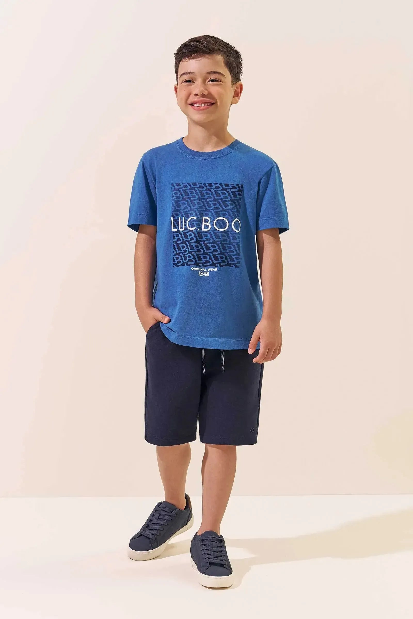 Camiseta em Meia Malha 96290 LucBoo Infantil Menino