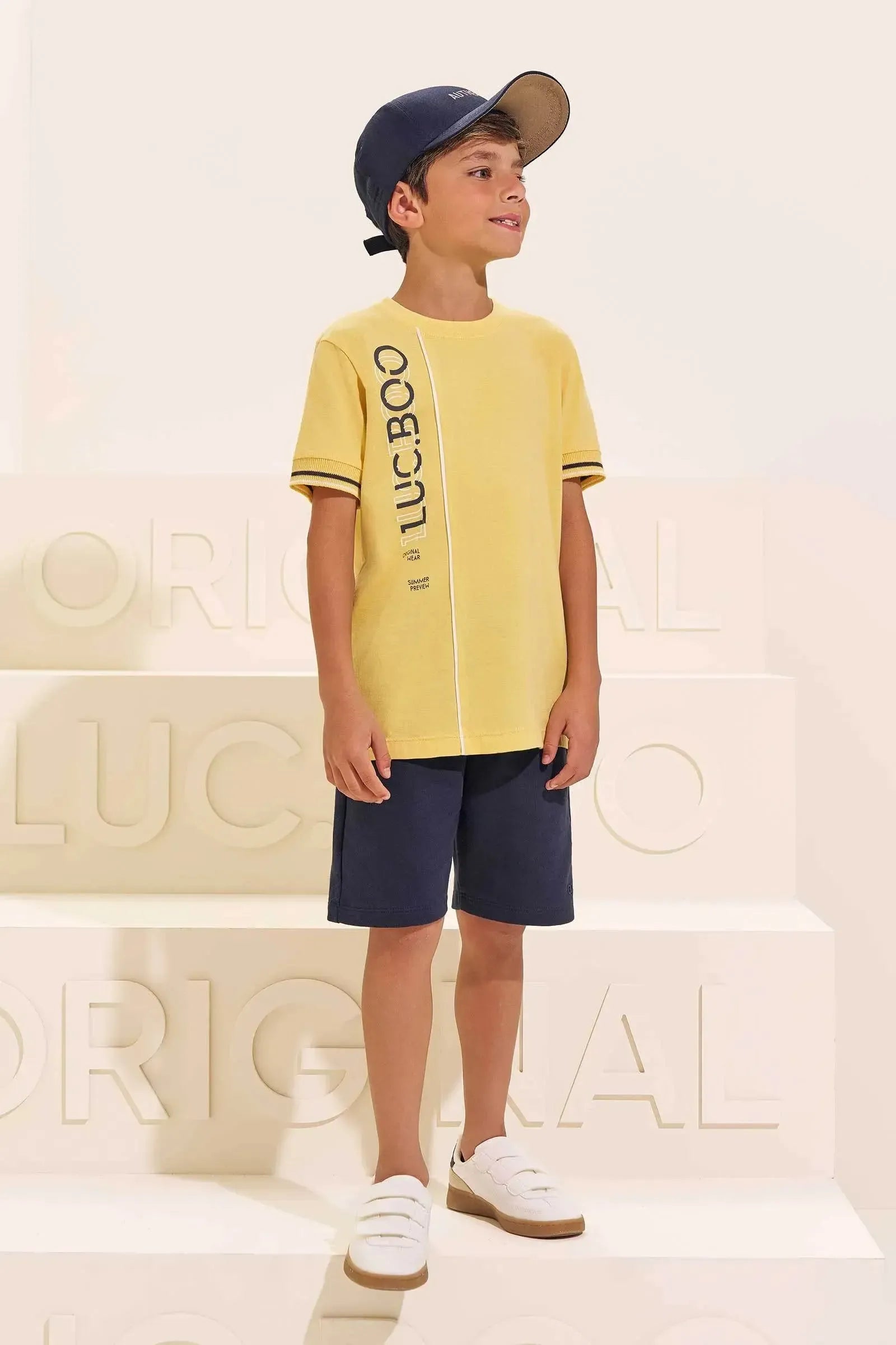Camiseta em Meia Malha 96292 LucBoo Infantil Menino