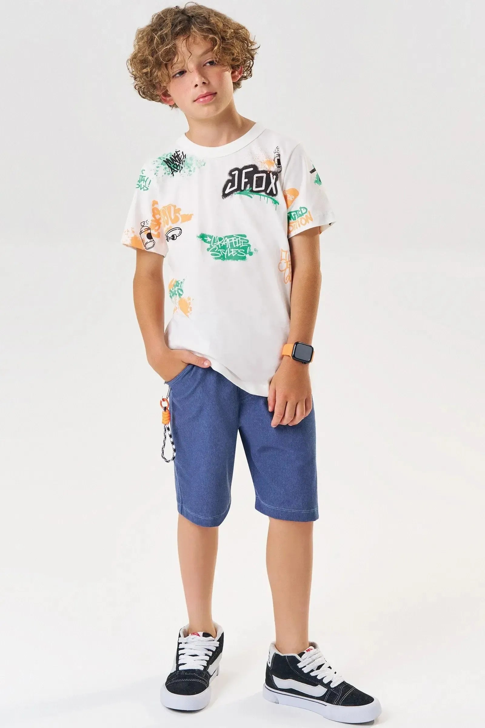 Camiseta em Meia Malha 83295 Johnny Fox Teen Menino