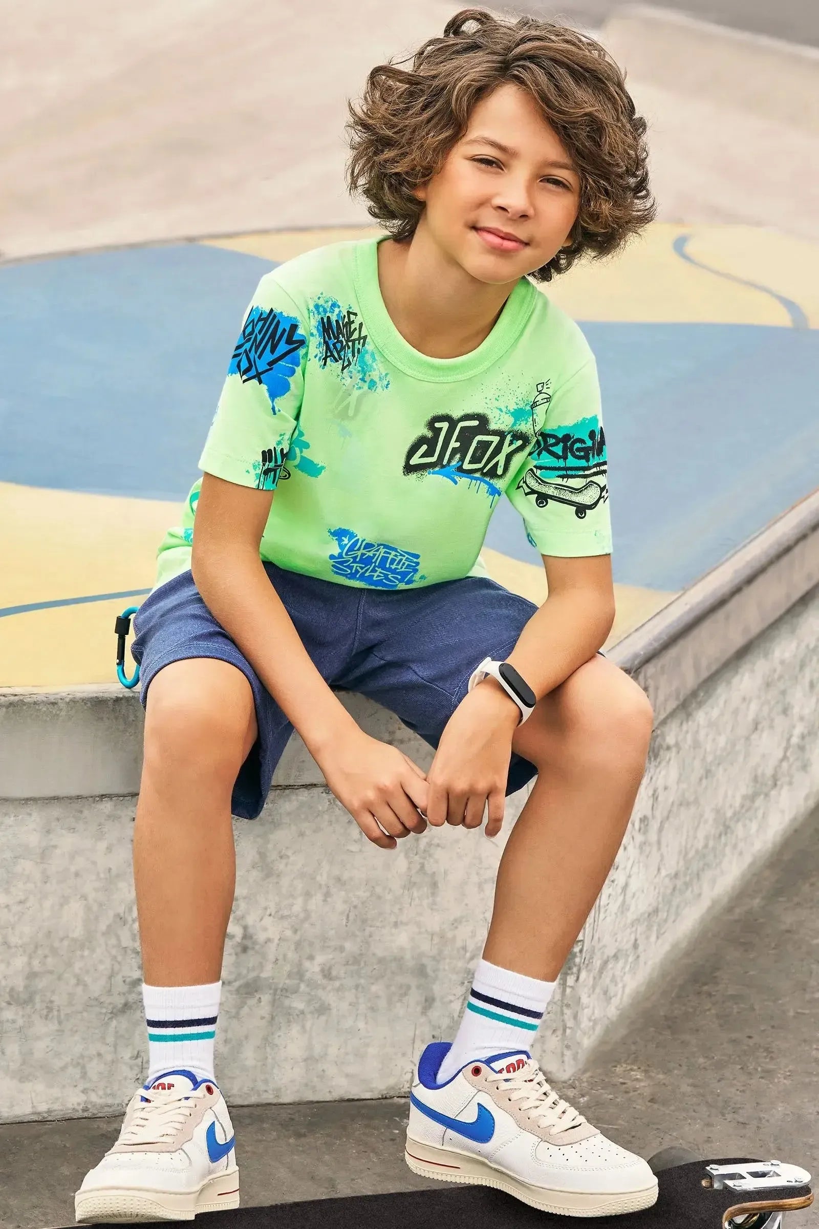 Camiseta em Meia Malha 83295 Johnny Fox Teen Menino