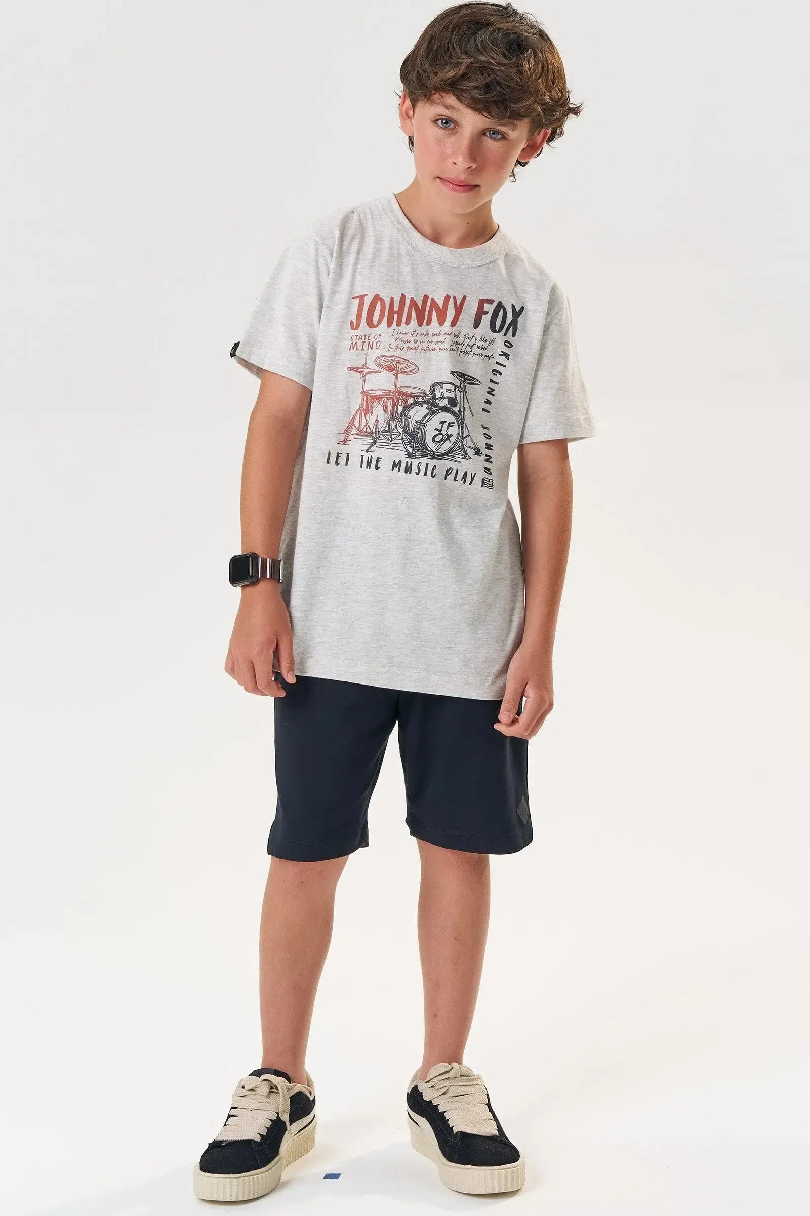 Camiseta em Meia Malha 83296 Johnny Fox Teen Menino