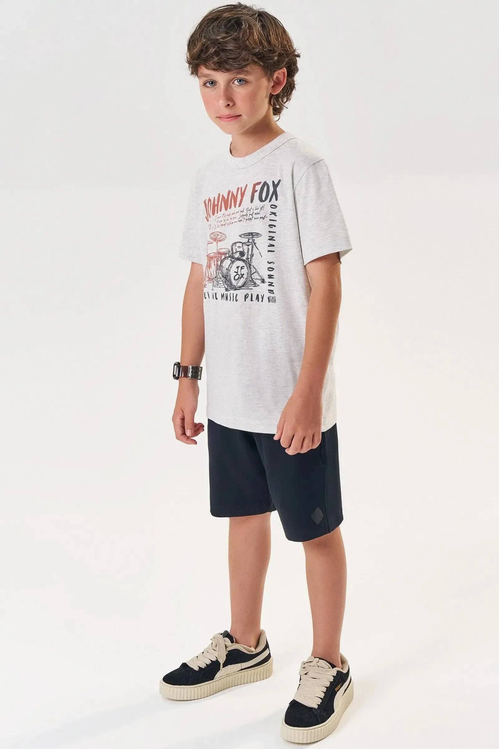 Camiseta em Meia Malha 83296 Johnny Fox Teen Menino
