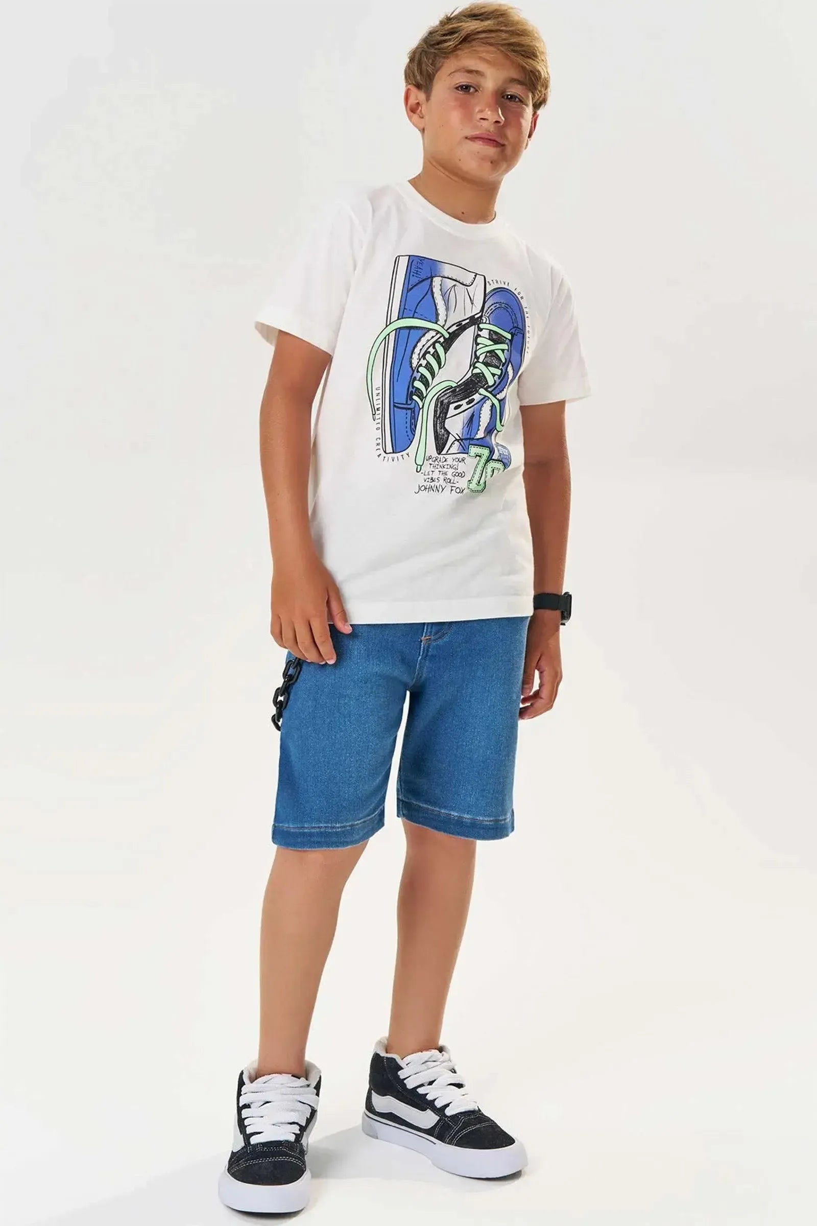 Camiseta em Meia Malha 83421 Johnny Fox Teen Menino