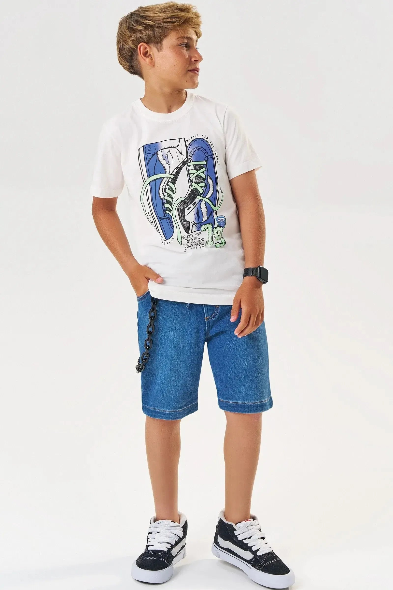 Camiseta em Meia Malha 83421 Johnny Fox Teen Menino