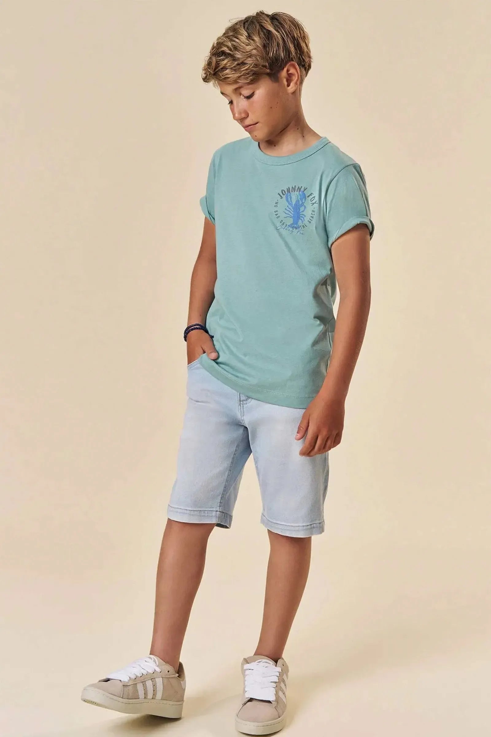 Camiseta em Meia Malha 83572 Johnny Fox Teen Menino