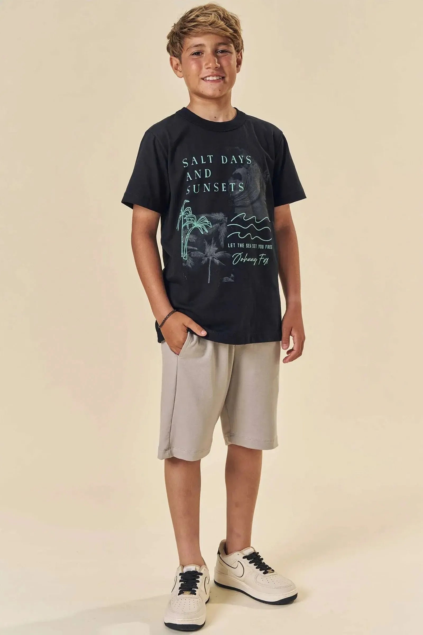 Camiseta em Meia Malha 83576 Johnny Fox Teen Menino