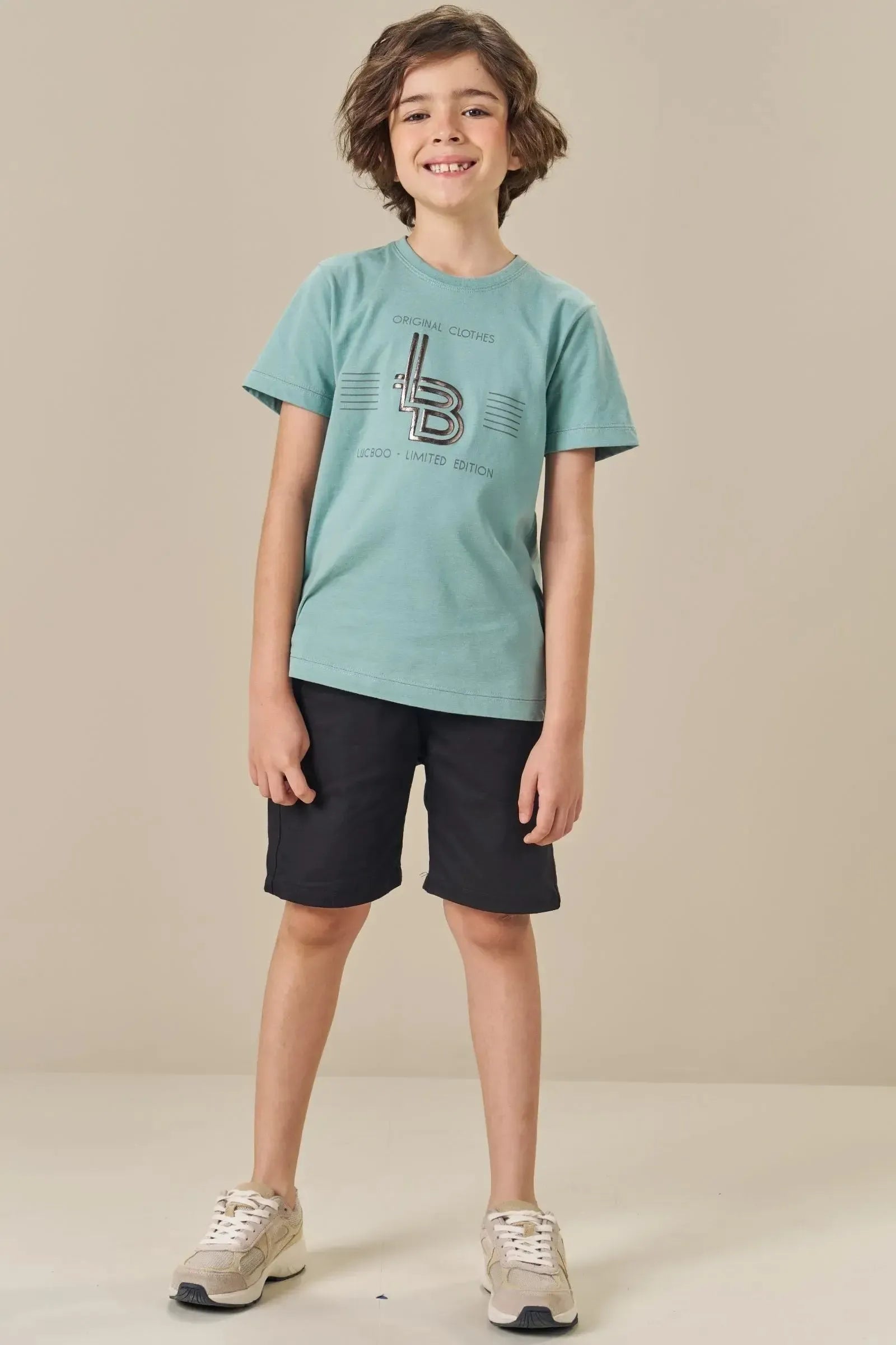 Camiseta em Meia Malha 84463 LucBoo Infantil Menino