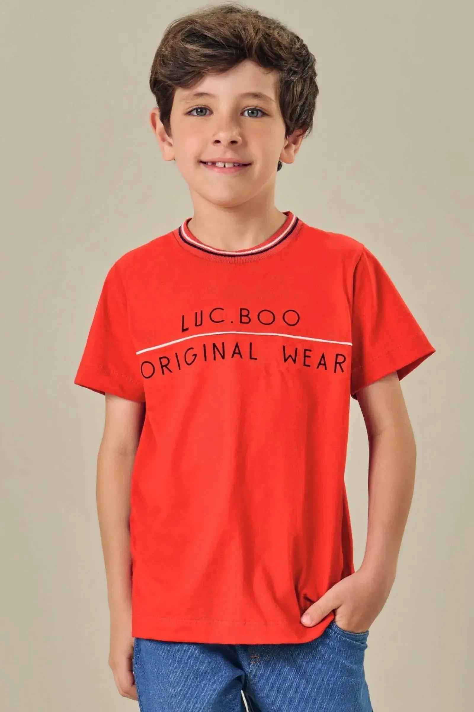 Camiseta em Meia Malha 84552 LucBoo Infantil Menino