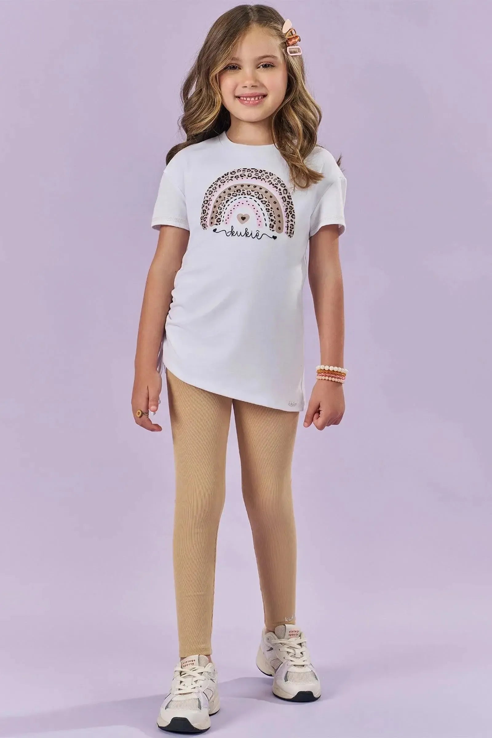 Camiseta em Meia Malha 85281 Kukiê Infantil Menina