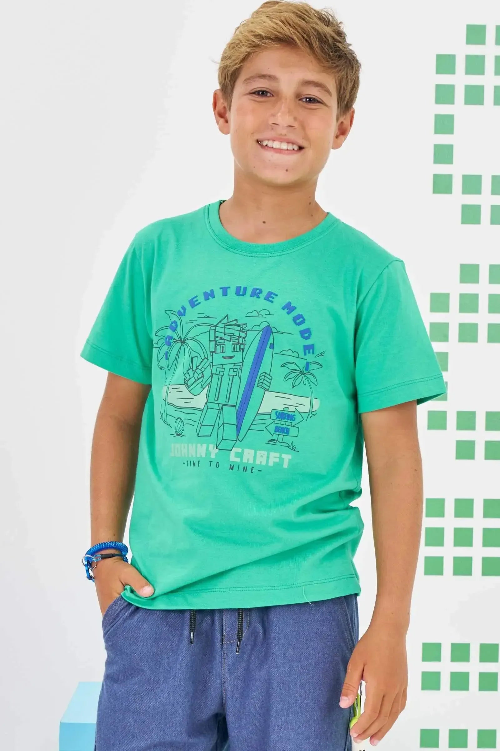 Camiseta em Meia Malha 86318 Johnny Fox Teen Menino