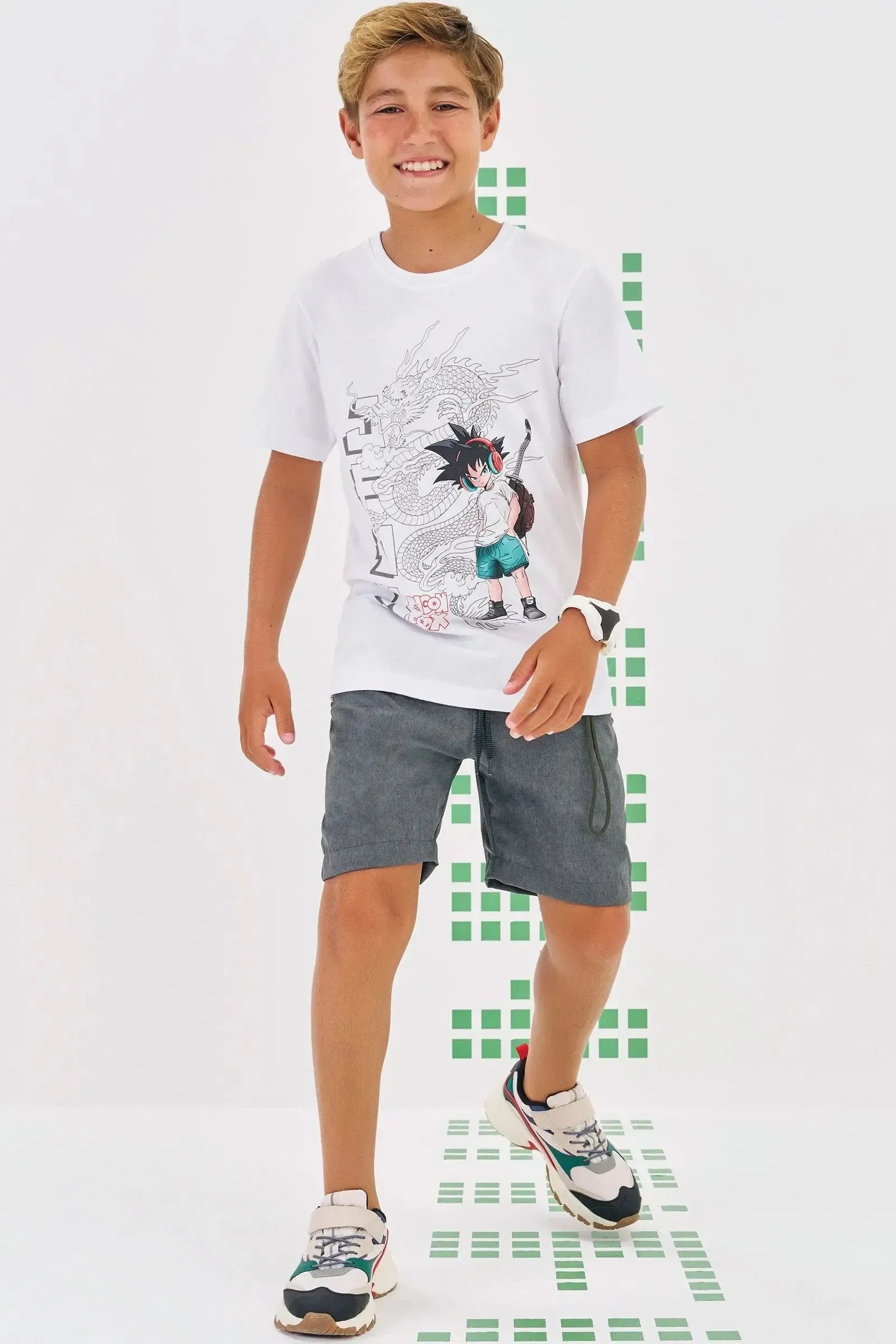 Camiseta em Meia Malha 86320 Johnny Fox Teen Menino