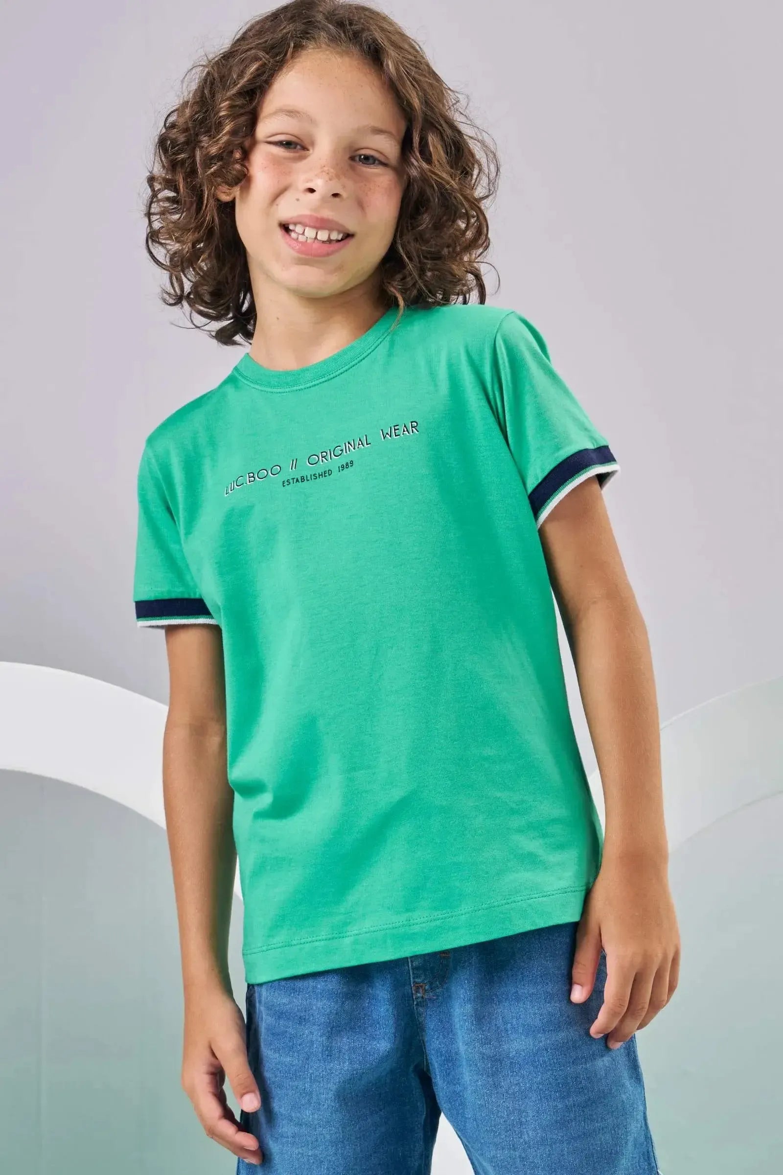 Camiseta em Meia Malha 87287 LucBoo Infantil Menino