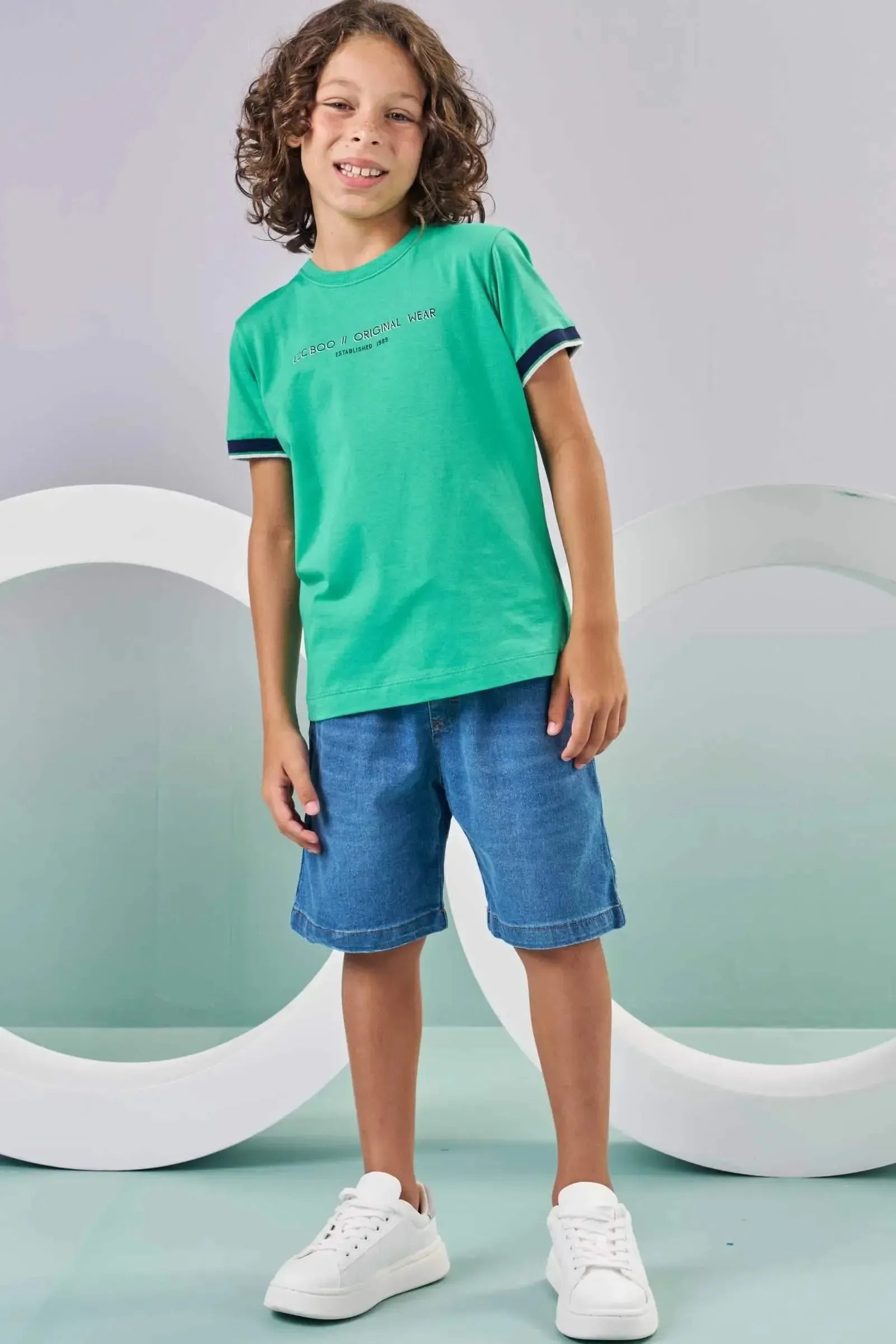 Camiseta em Meia Malha 87287 LucBoo Infantil Menino