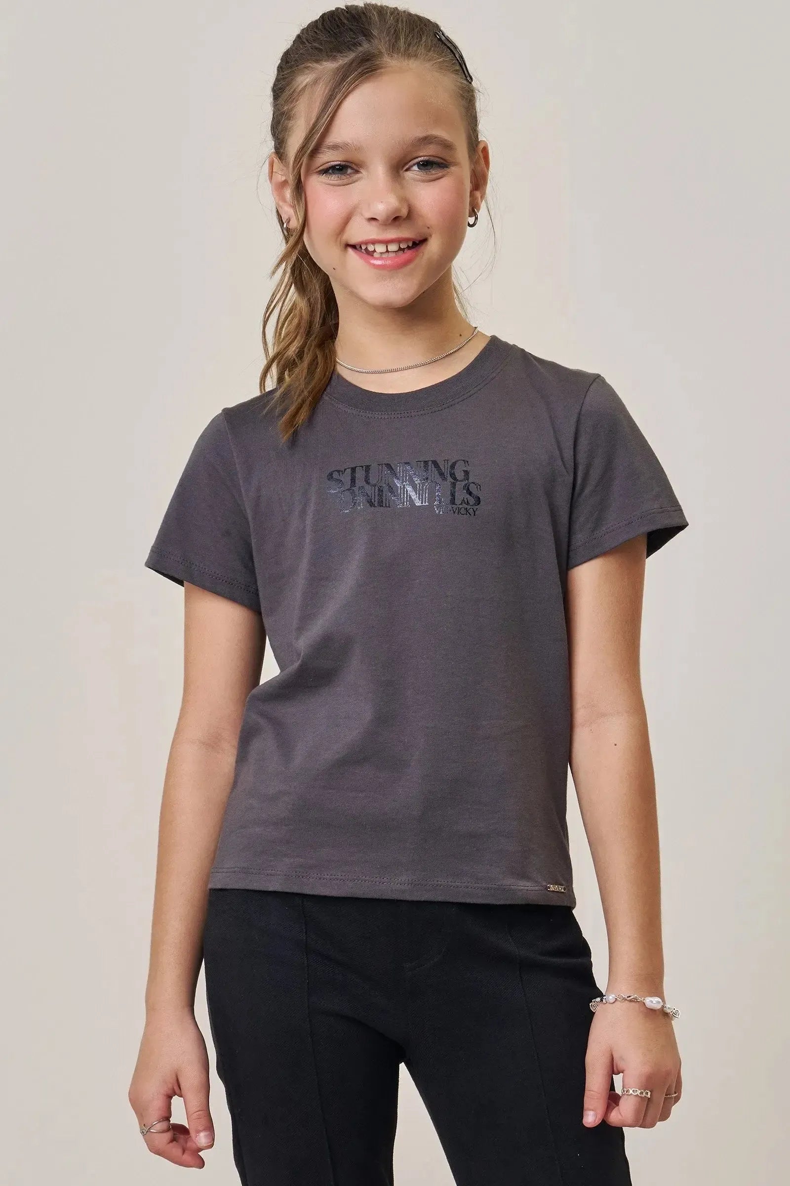 Camiseta em Meia Malha 89685 Vic&Vicky Teen Menina