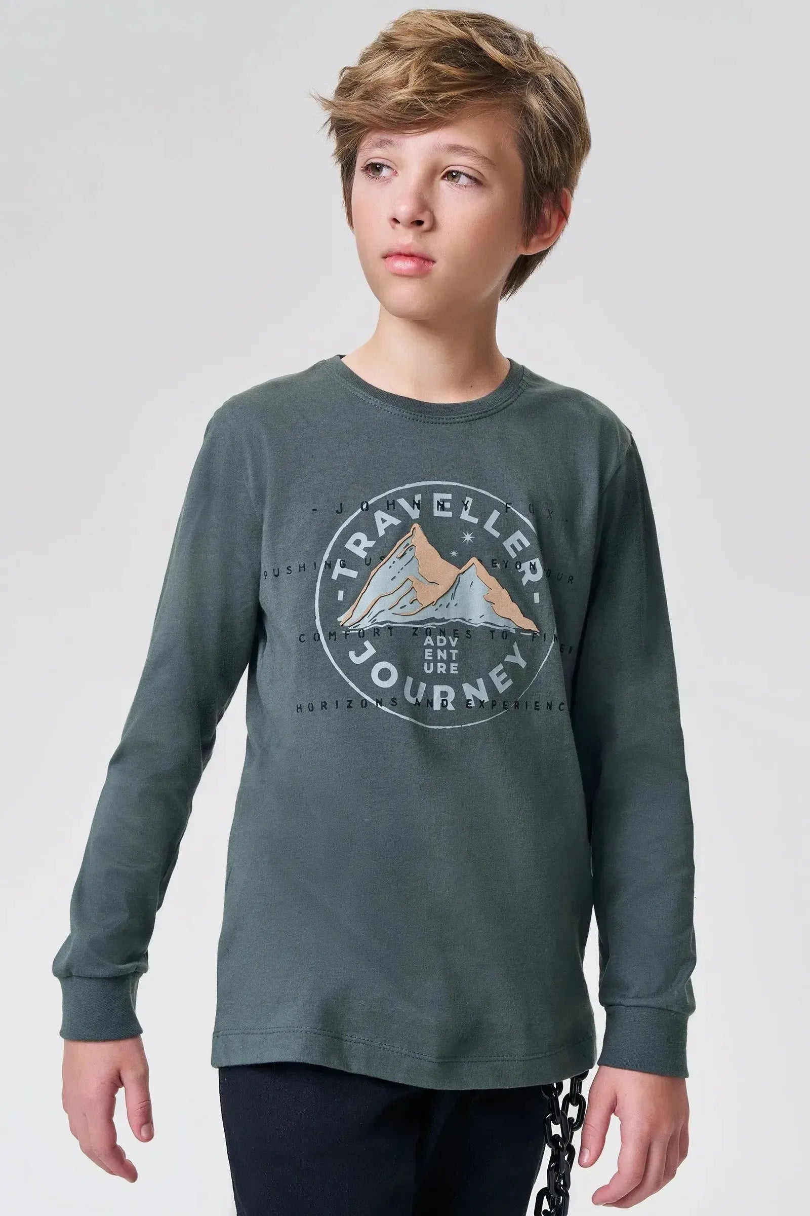 Camiseta em Meia Malha 92657 Johnny Fox Teen Menino