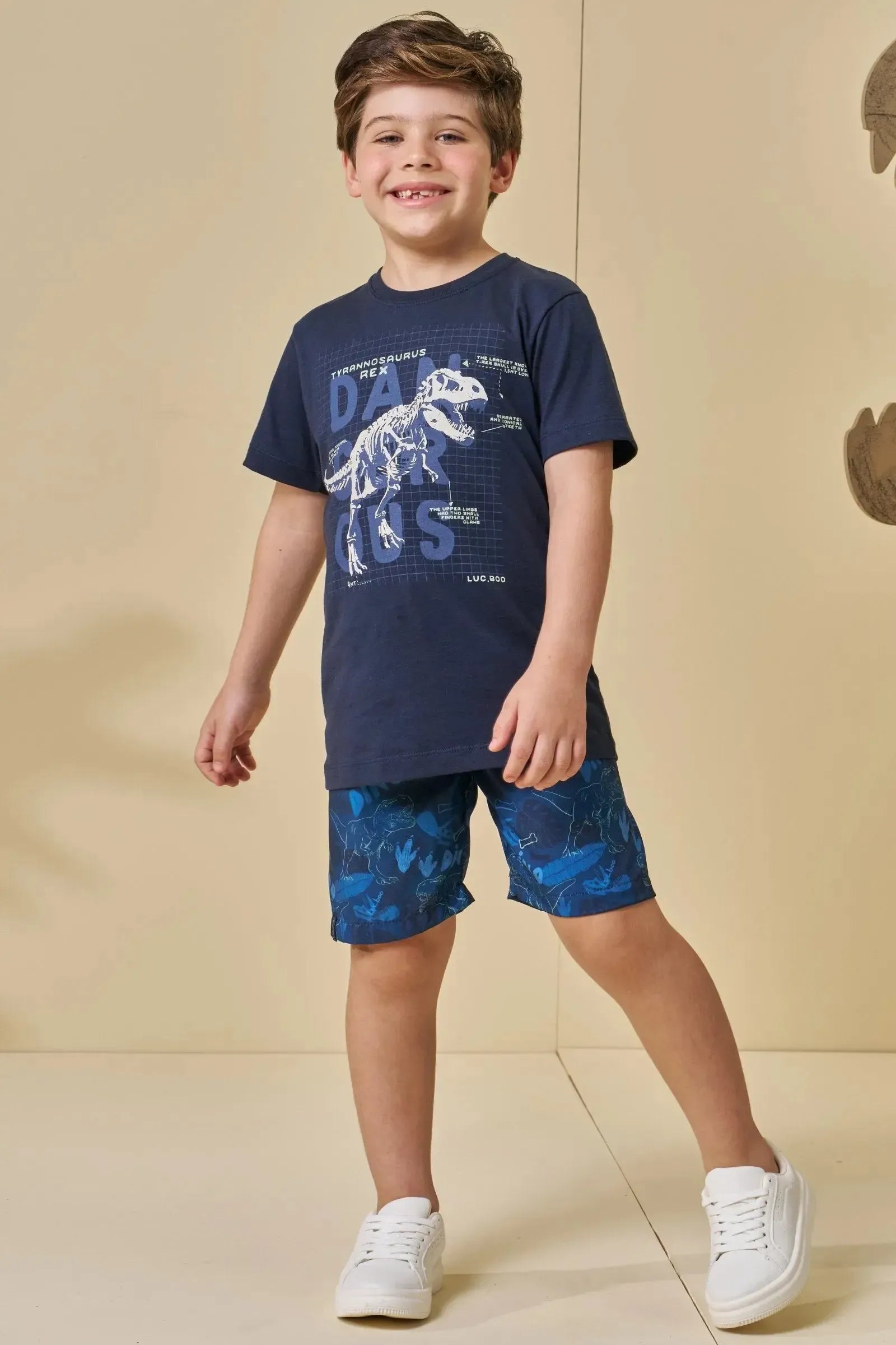 Camiseta em Meia Malha 94776 LucBoo Infantil Menino