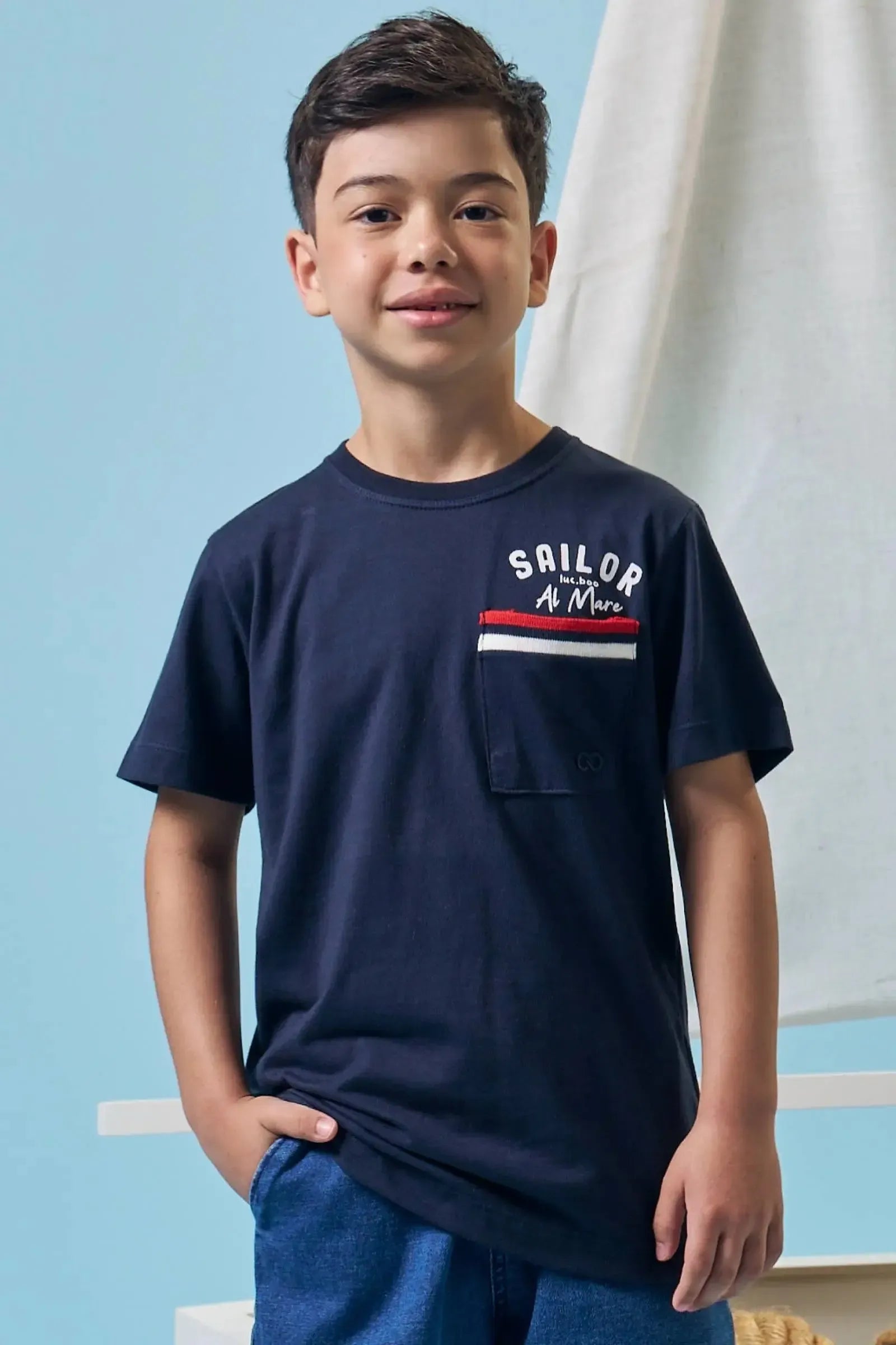 Camiseta em Meia Malha 95399 LucBoo Infantil Menino