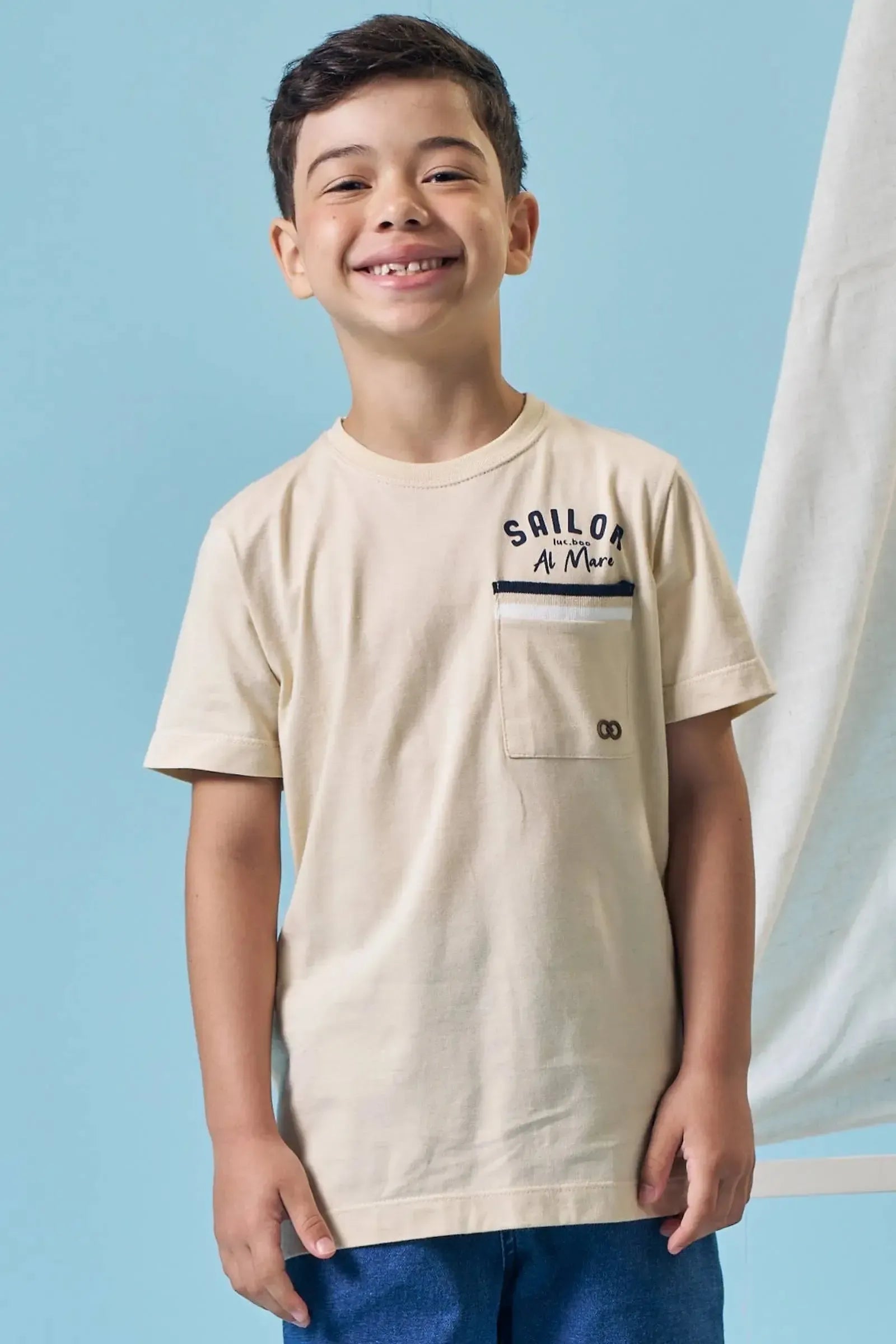 Camiseta em Meia Malha 95399 LucBoo Infantil Menino