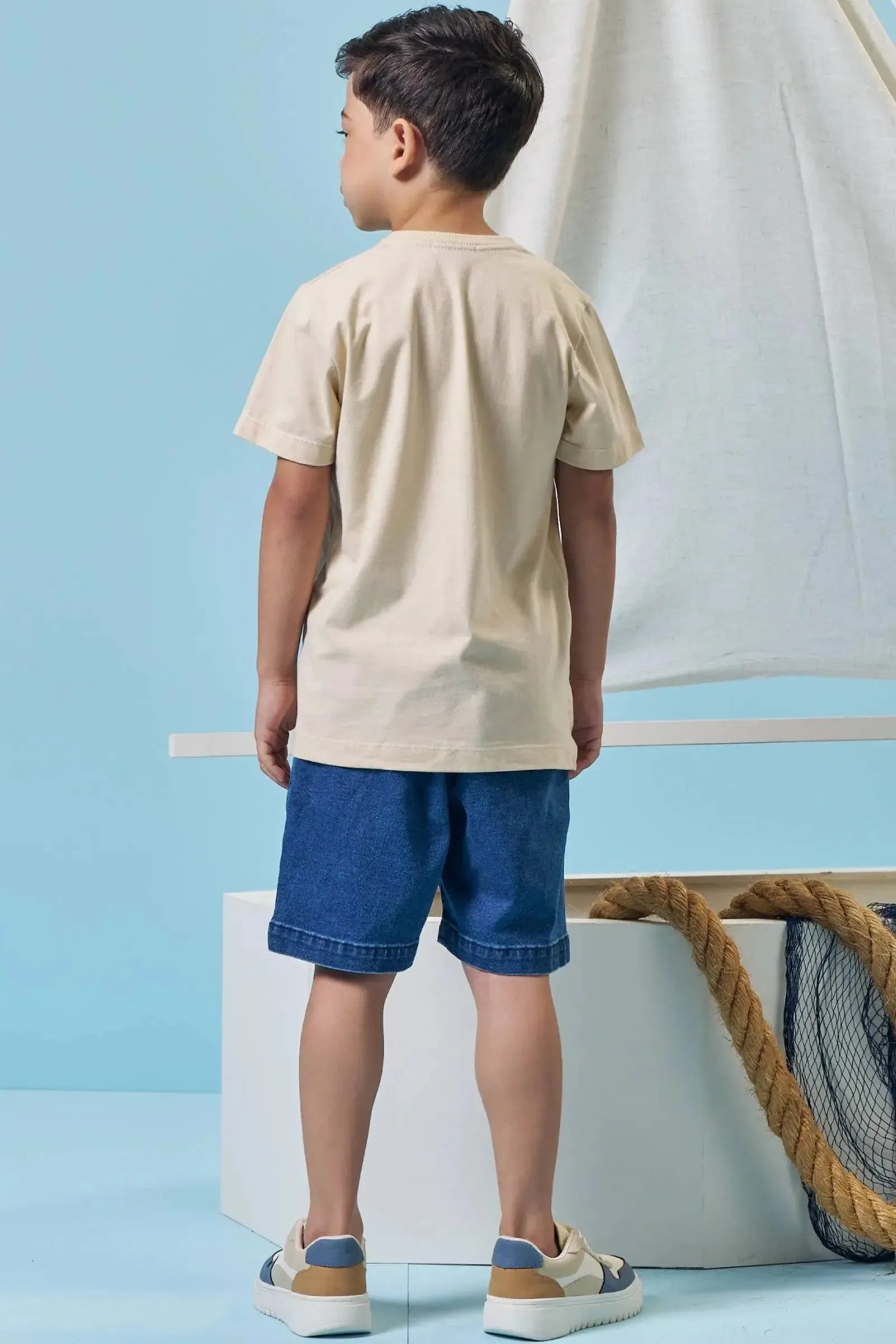 Camiseta em Meia Malha 95399 LucBoo Infantil Menino
