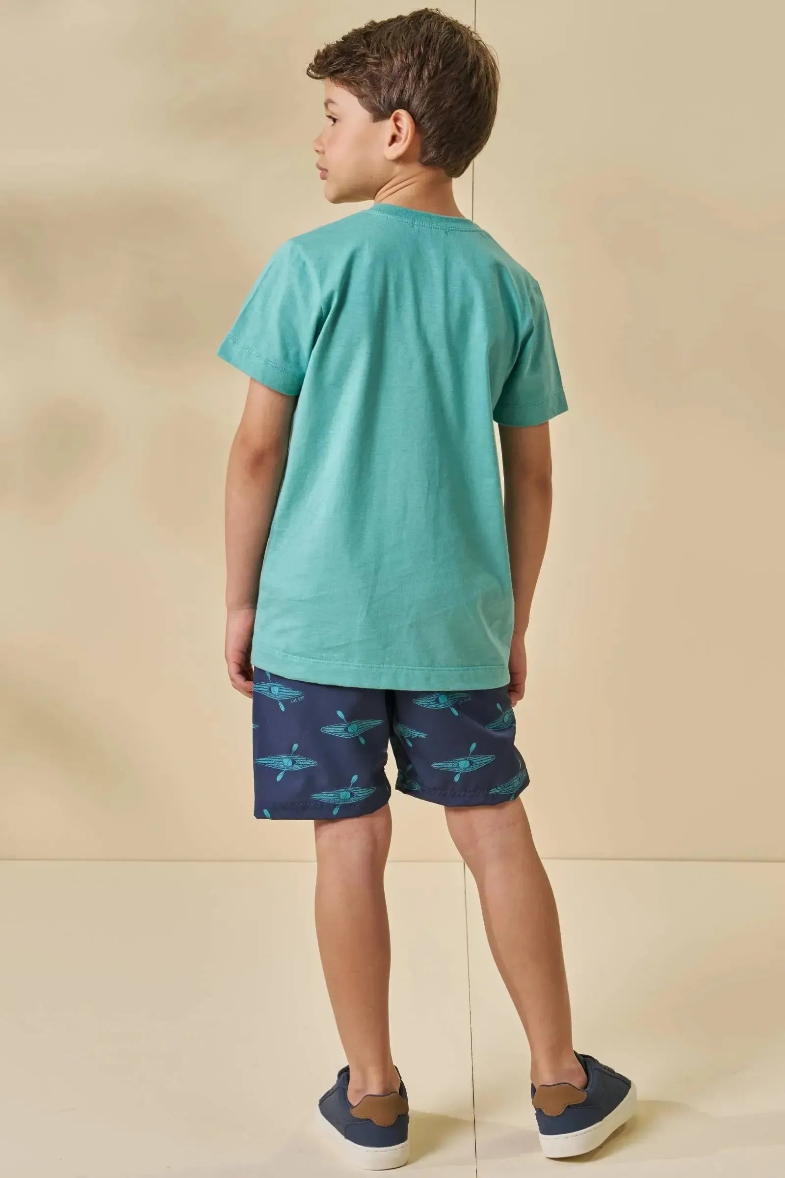 Camiseta em Meia Malha 95647 LucBoo Infantil Menino
