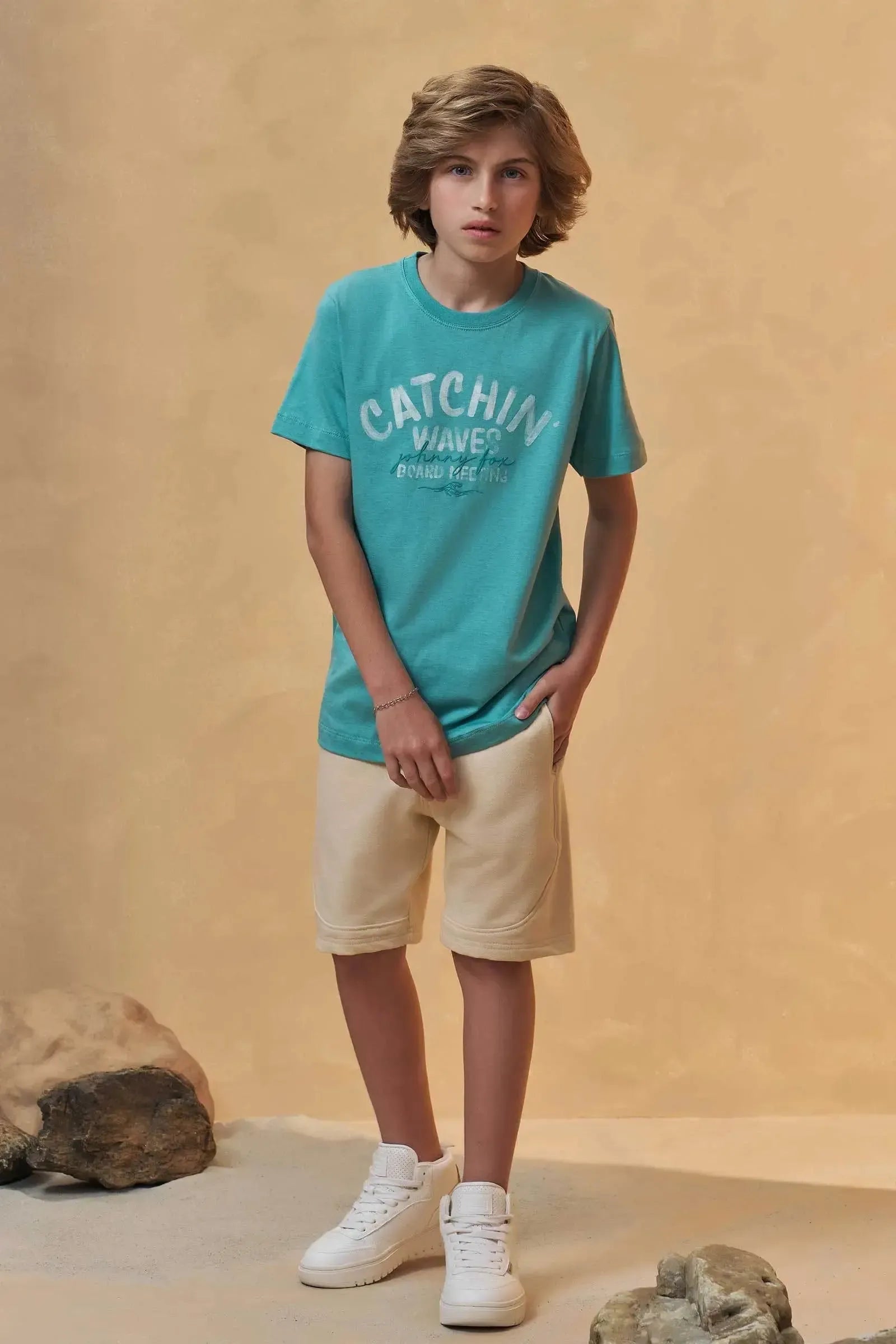 Camiseta em Meia Malha 96388 Johnny Fox Teen Menino