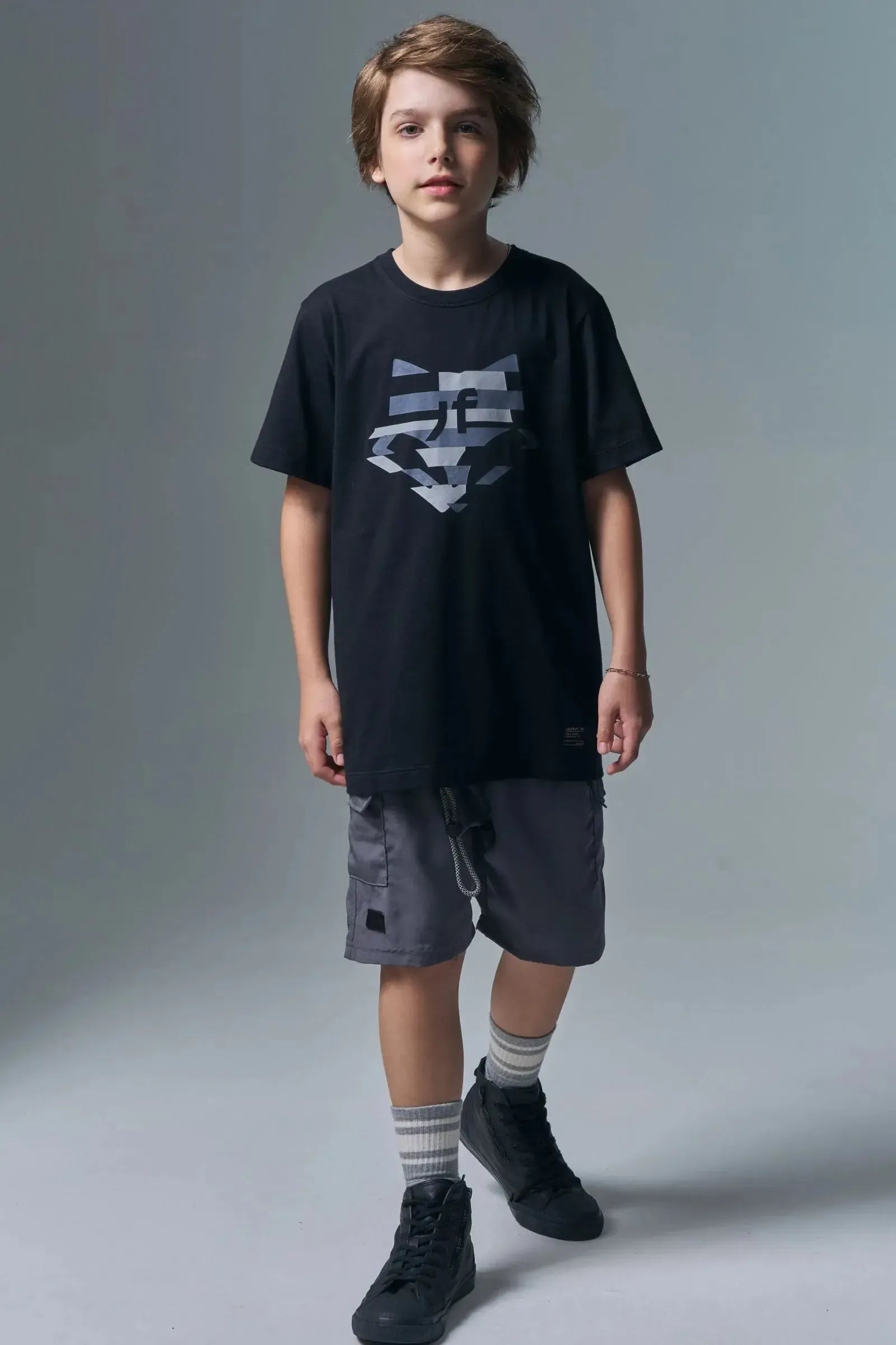 Camiseta em Meia Malha 96621 Johnny Fox Teen Menino