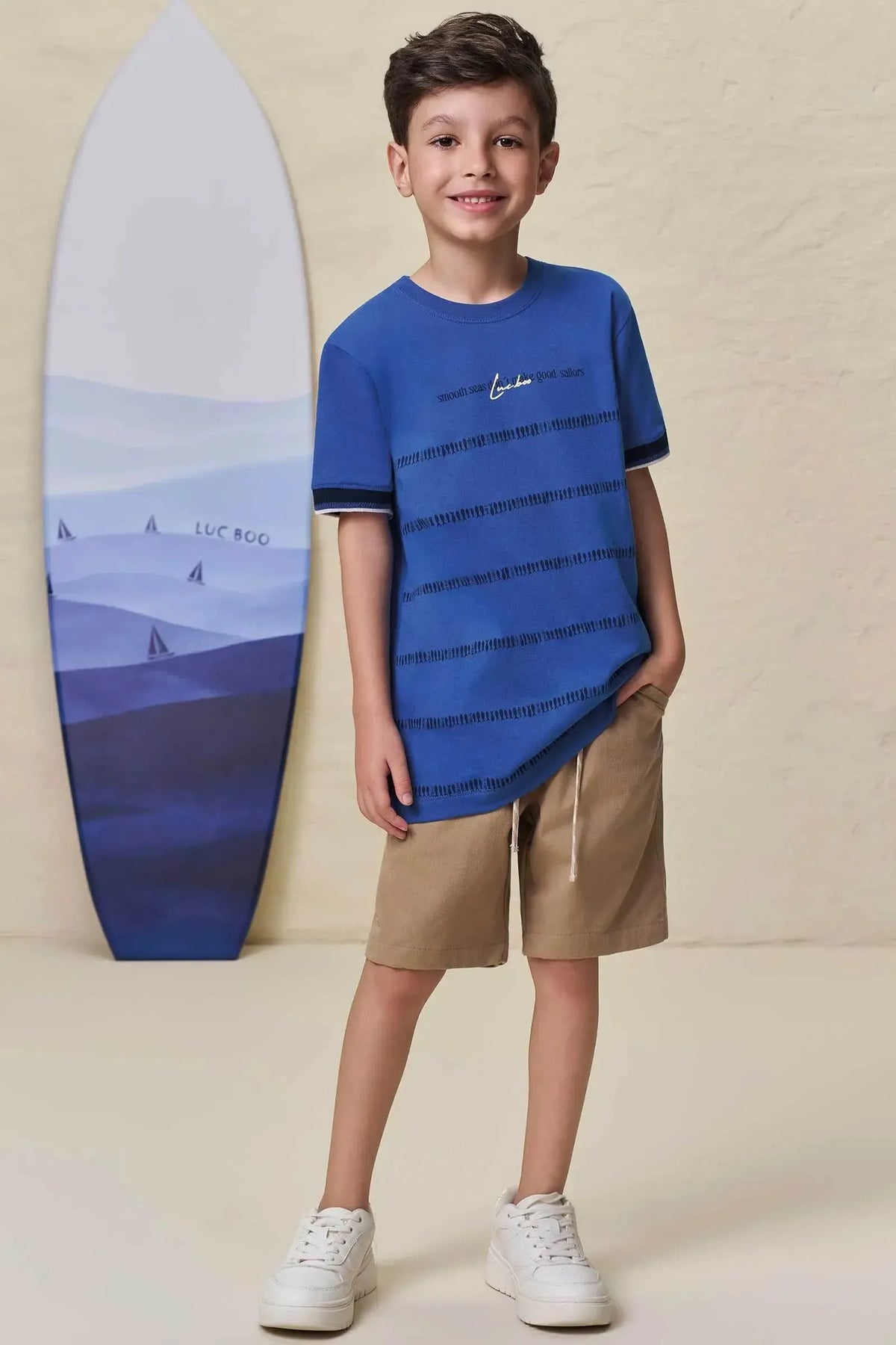 Camiseta em Meia Malha 99288 LucBoo Infantil Menino