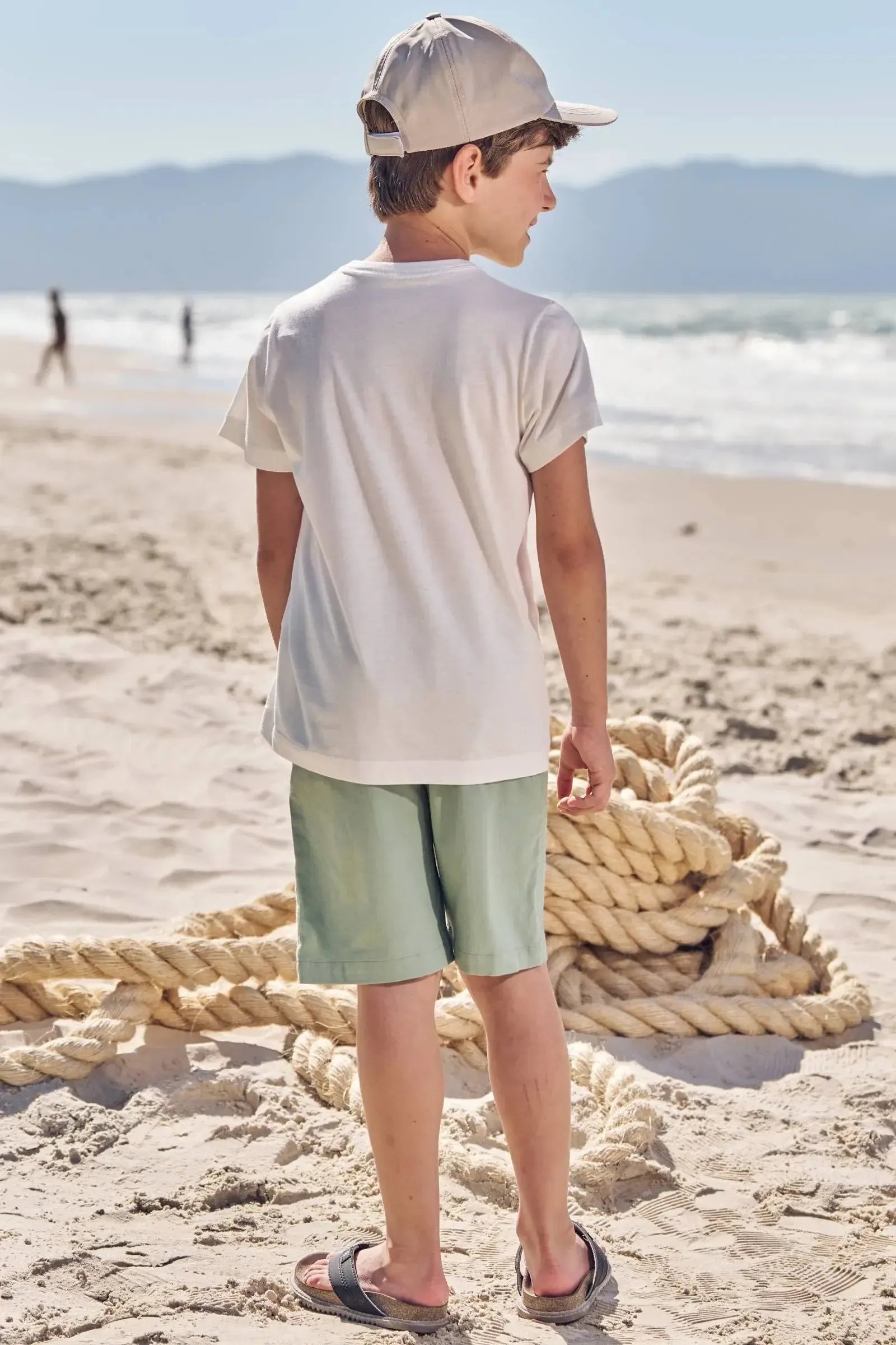 Camiseta em Meia Malha e Bermuda em Linho Santorine com Elastano 83180 LucBoo Infantil Menino