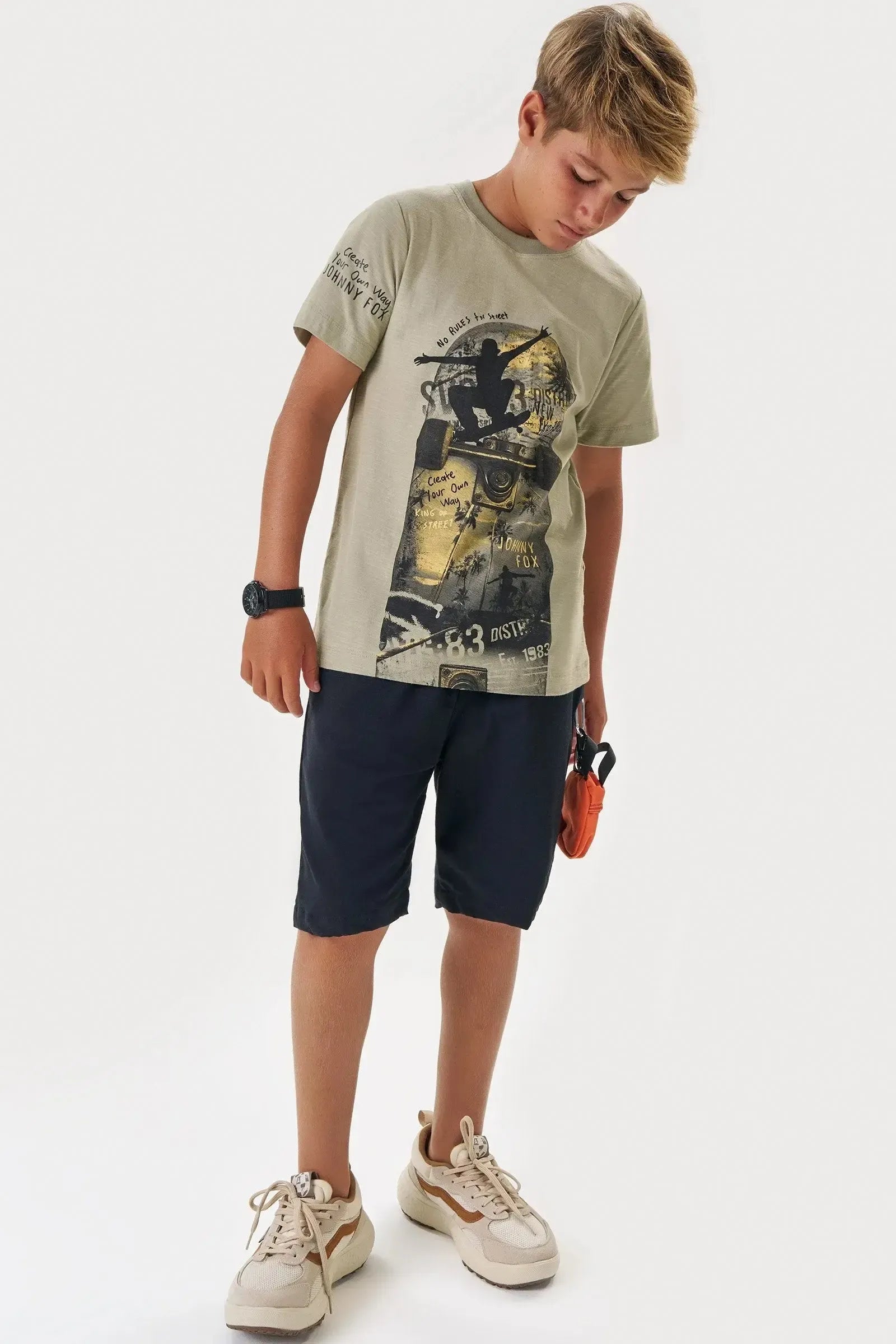 Camiseta em Meia Malha Flamê 87647 Johnny Fox Teen Menino