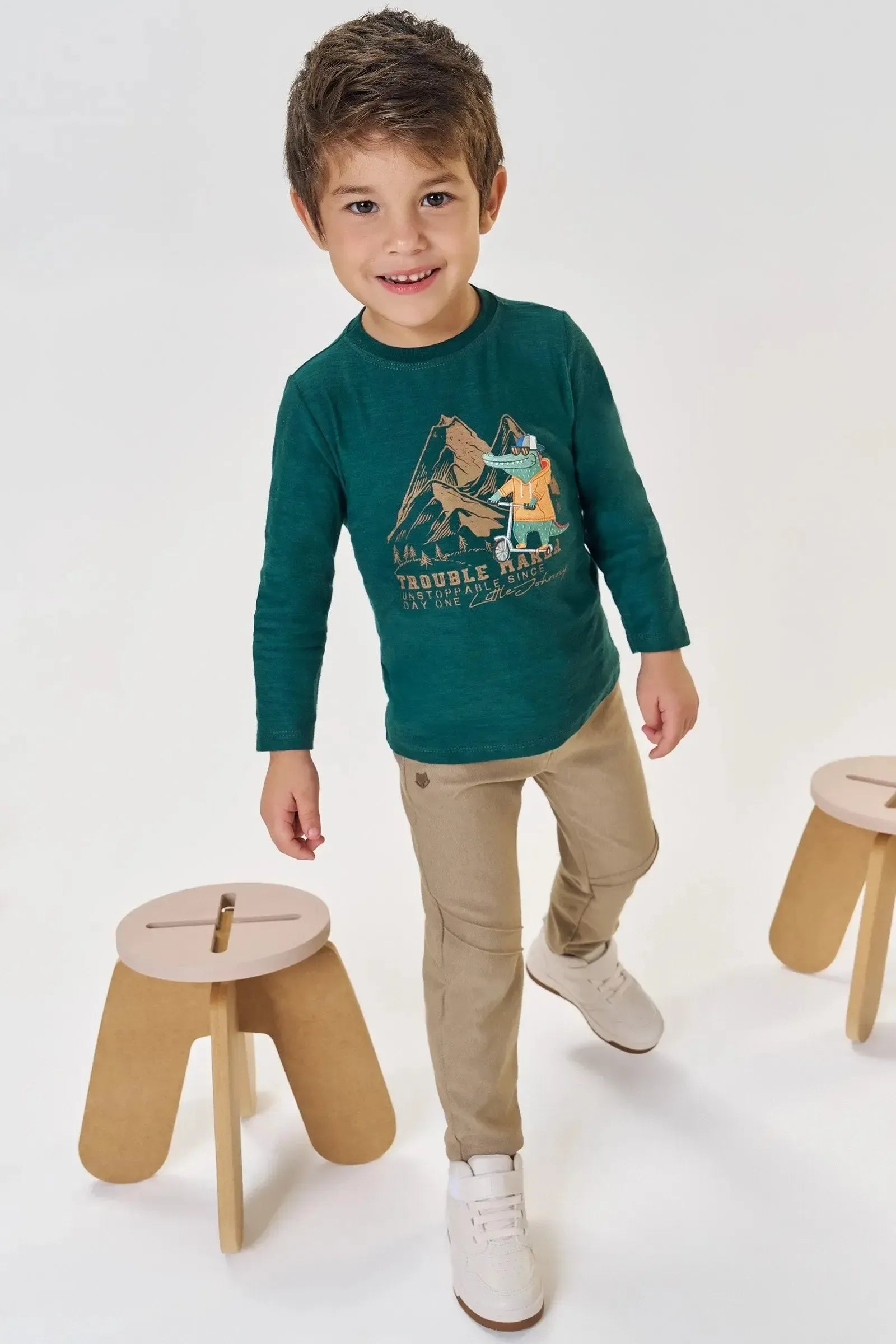 Camiseta em Meia Malha Flamê 92255 Johnny Fox Bebê Menino