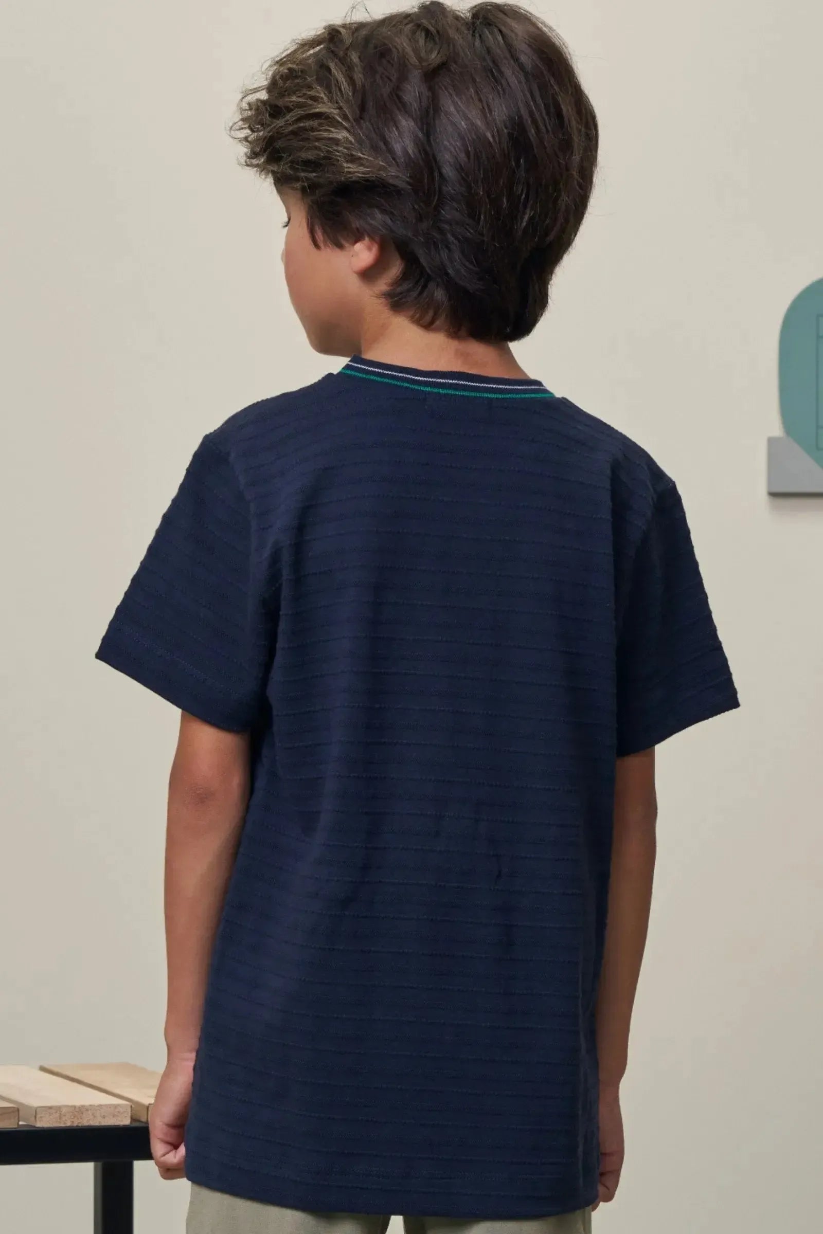 Camiseta em Meia Malha Textura 98421 LucBoo Infantil Menino