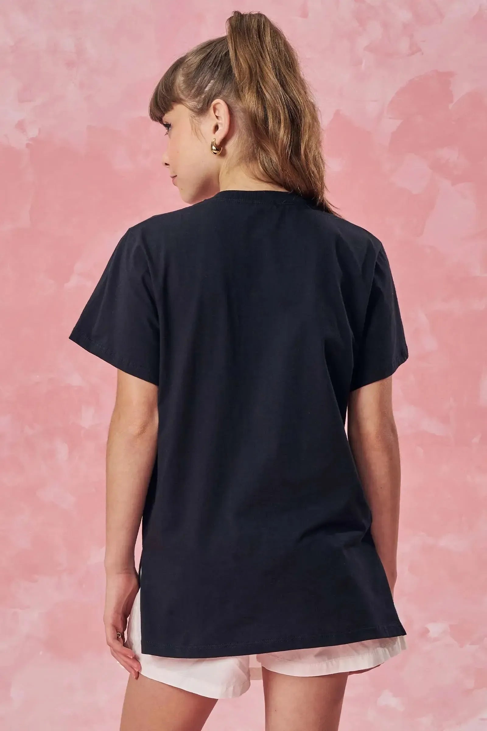 Camiseta Over em Meia Malha 85157 Vic&Vicky Teen Menina