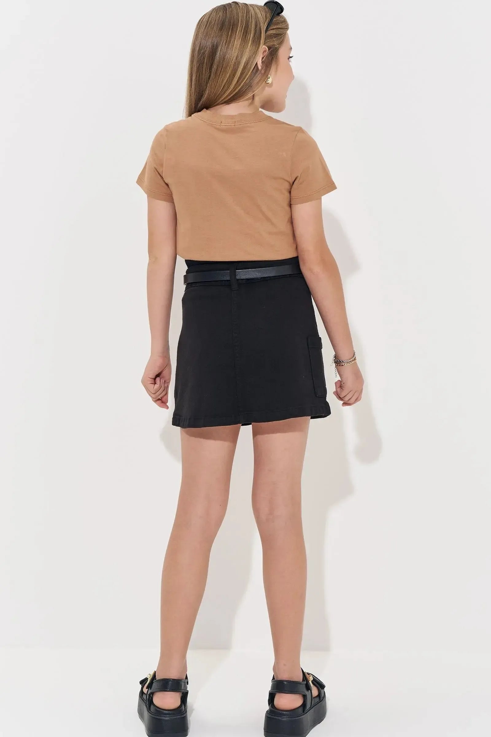 Camiseta Top Cropped Sobreposição em Meia Malha e Regata em Canelado Liz 83541 Vic&Vicky Teen Menina