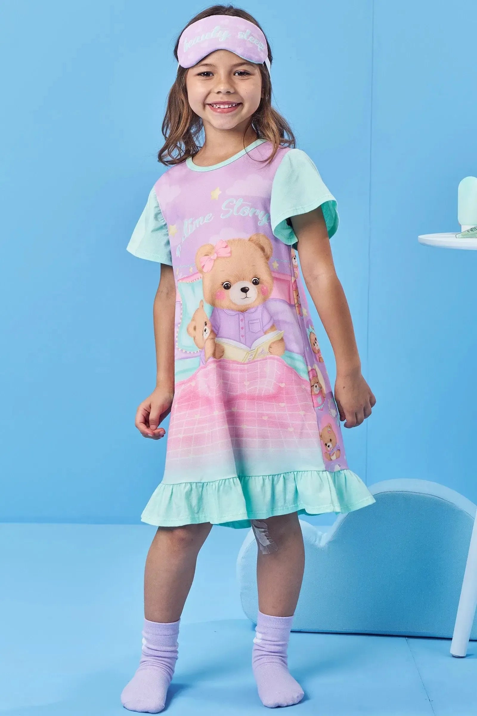 Camisola em Malha Comfy (acompanha Máscara) 83073 Kukiê Infantil Menina