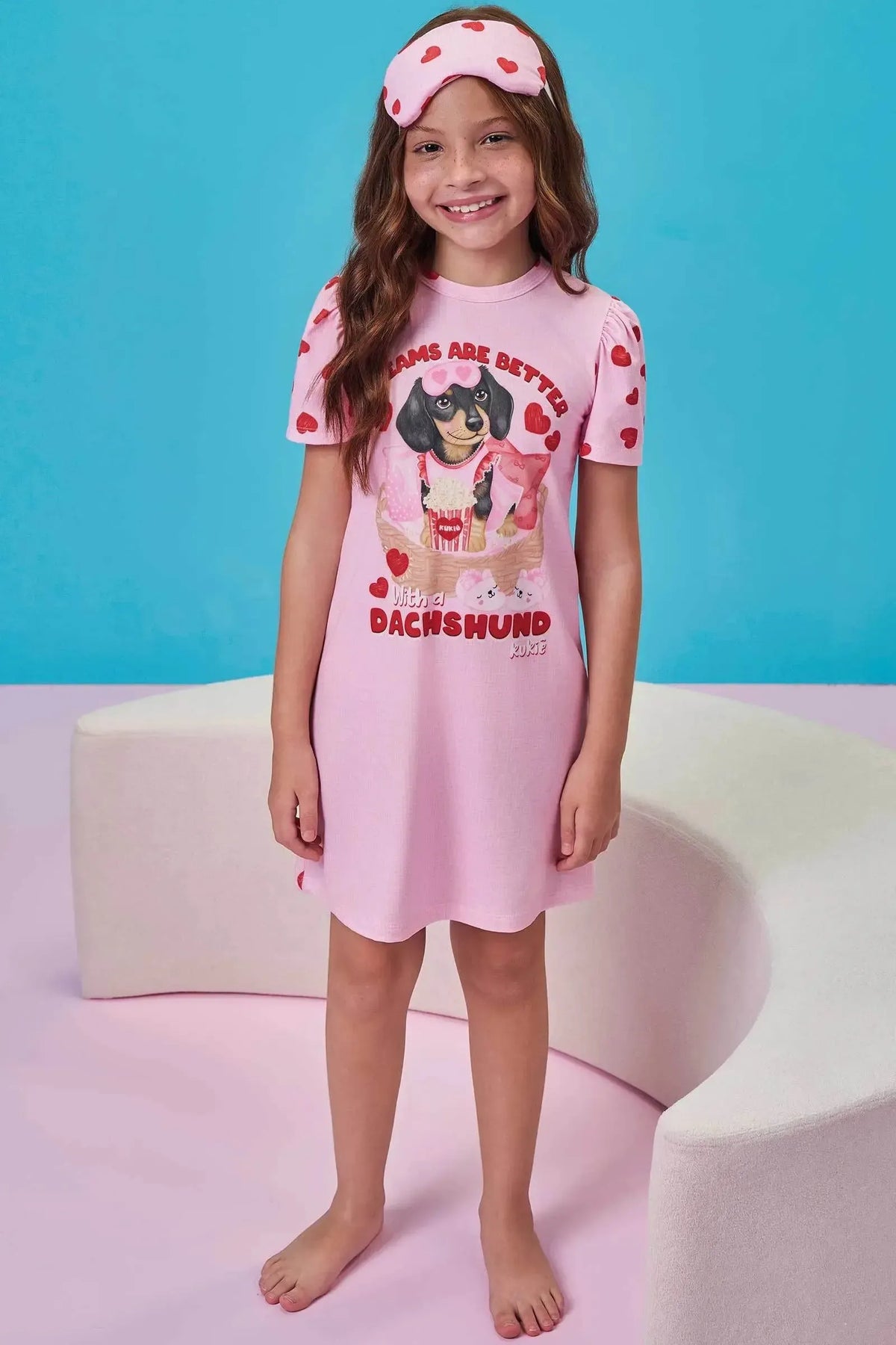 Camisola em Malha Comfy (Acompanha Máscara) 99703 Kukiê Infantil Menina