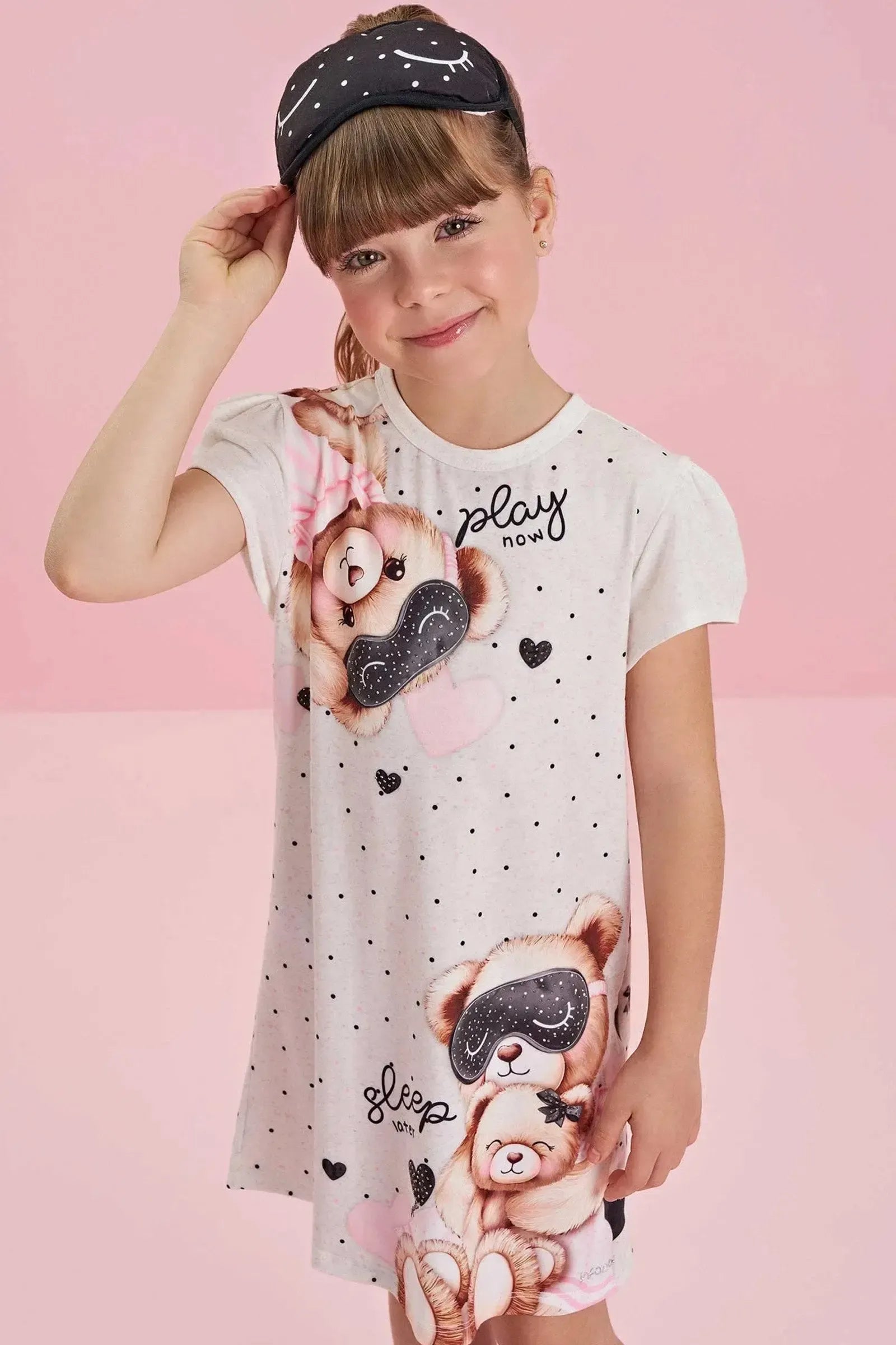 Camisola em Malha Fresh. Acompanha Máscara 84159 Infanti Infantil Menina