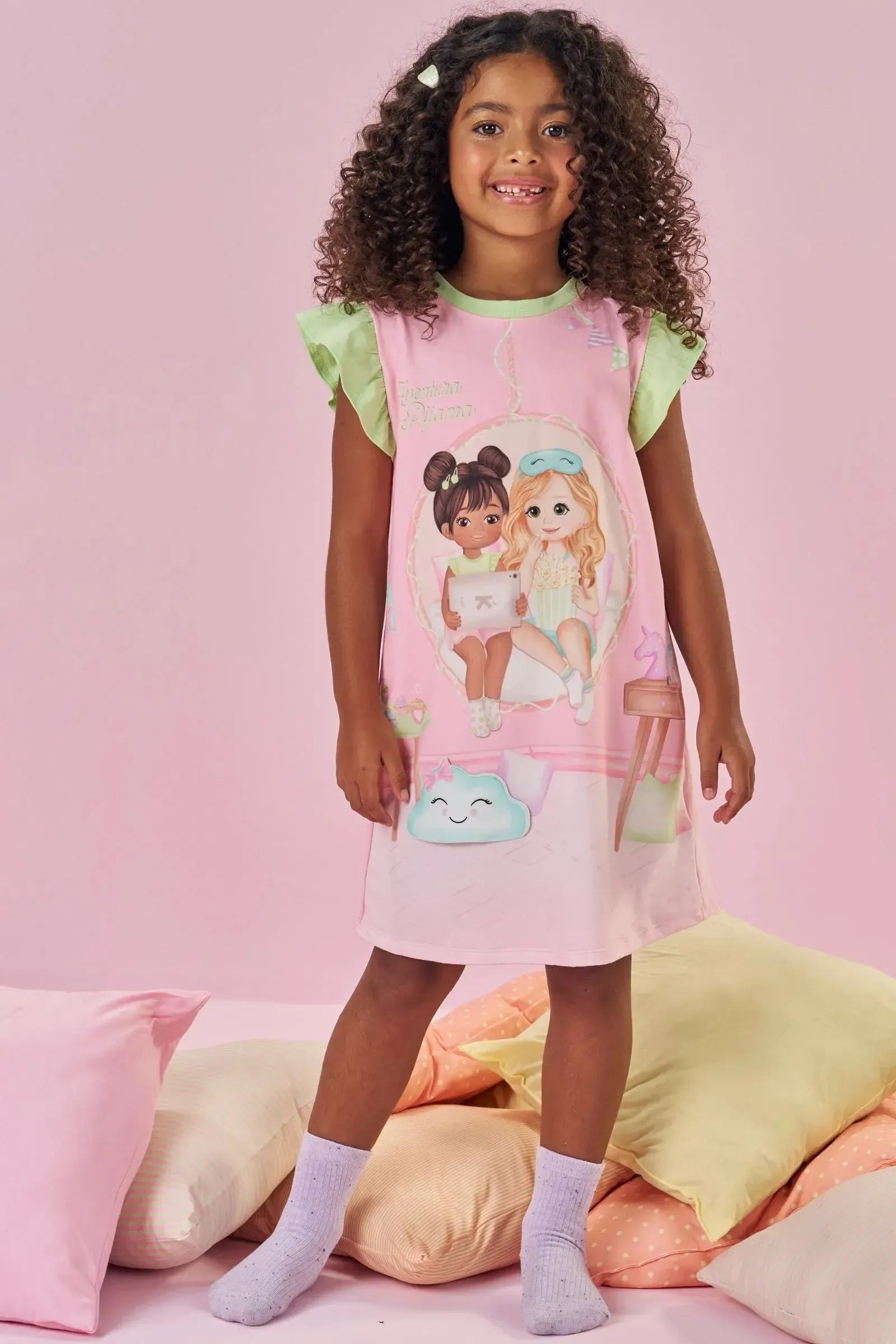 Camisola em Meia Malha 86975 Kukiê Infantil Menina