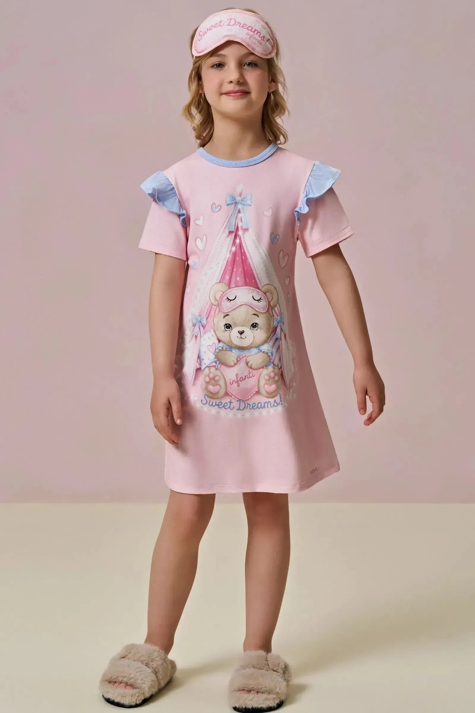 Camisola em Meia Malha. Acompanha Máscara 96014 Infanti Infantil Menina