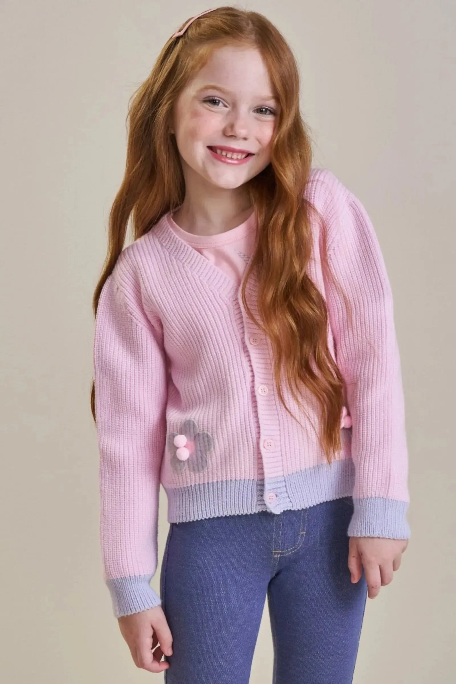 Cardigã em Tricot Prime 90416 Infanti Infantil Menina