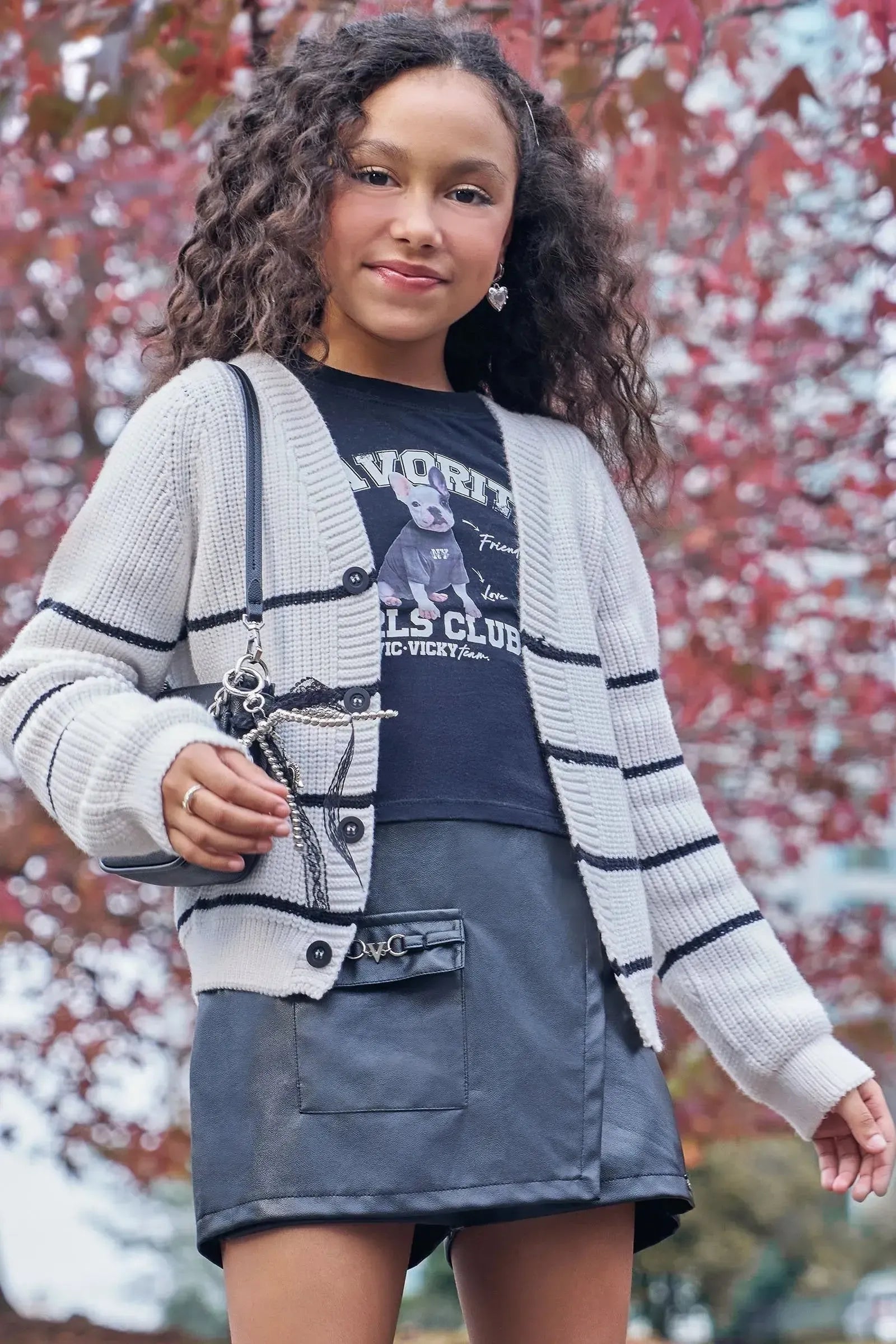 Cardigan Boxy em Tricô Prime sem Costura 86989 Vic&Vicky Teen Menina
