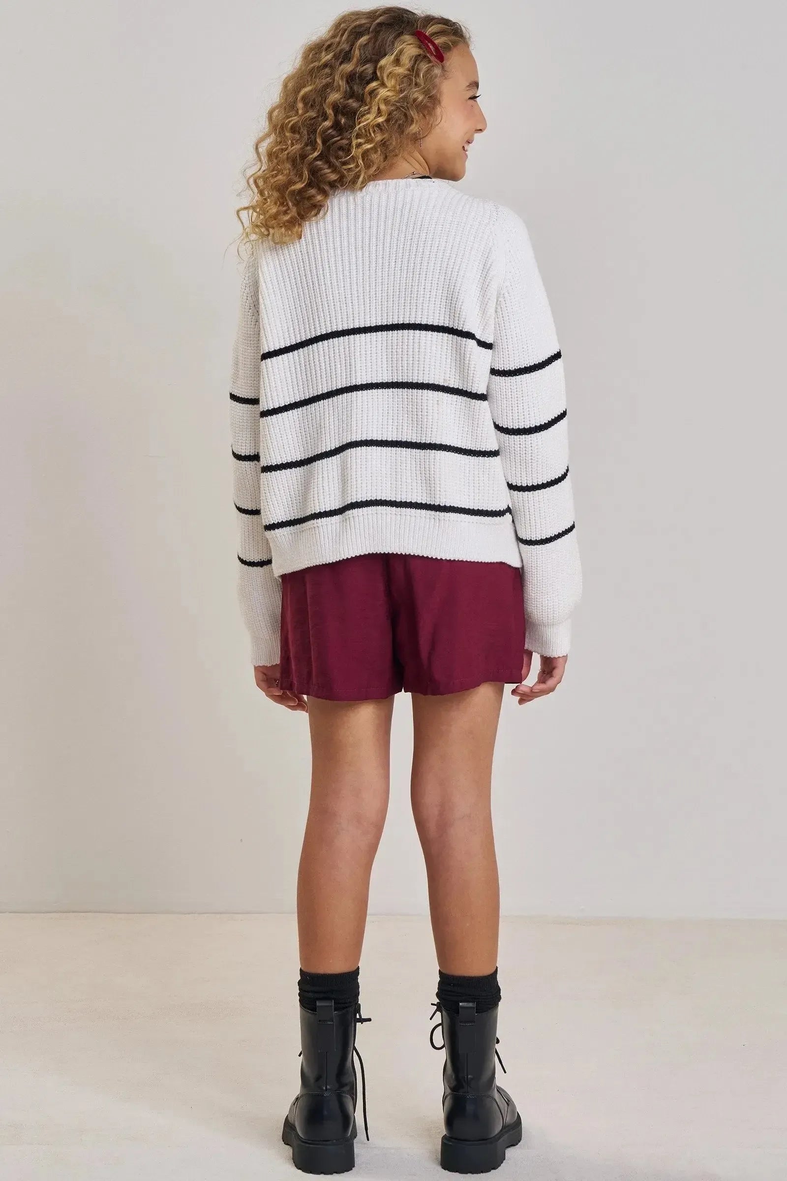 Cardigan Boxy em Tricô Prime sem Costura 86989 Vic&Vicky Teen Menina